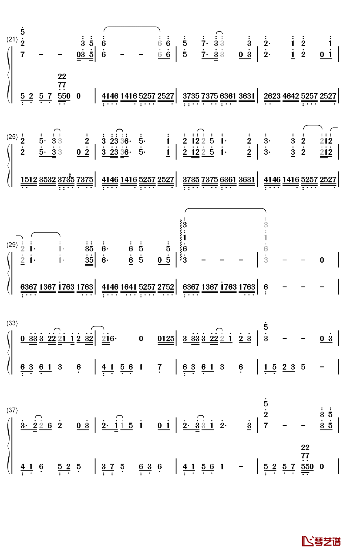 此生不换钢琴简谱-数字双手-青鸟飞鱼2