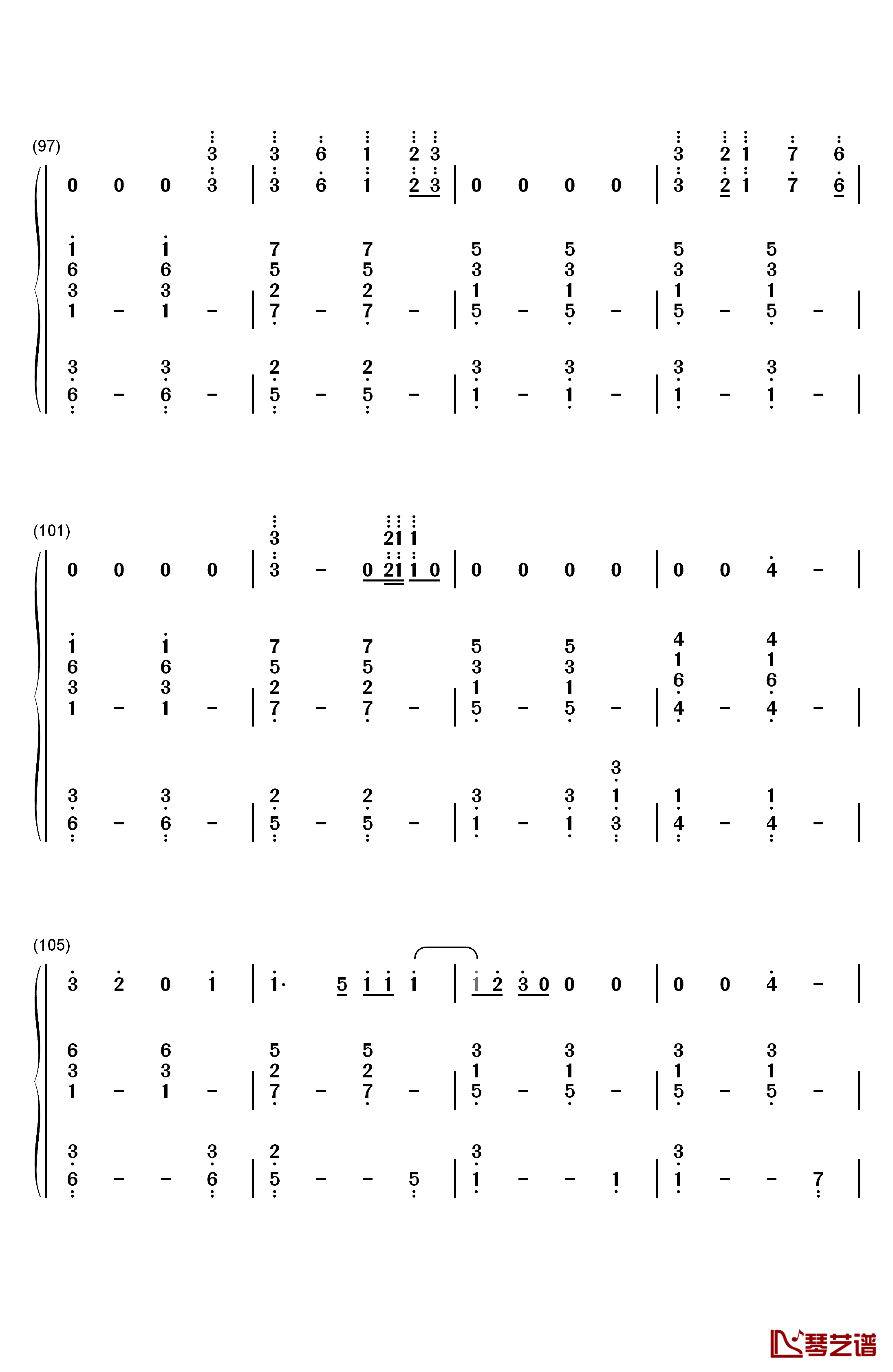 Praying钢琴简谱-数字双手-Kesha7