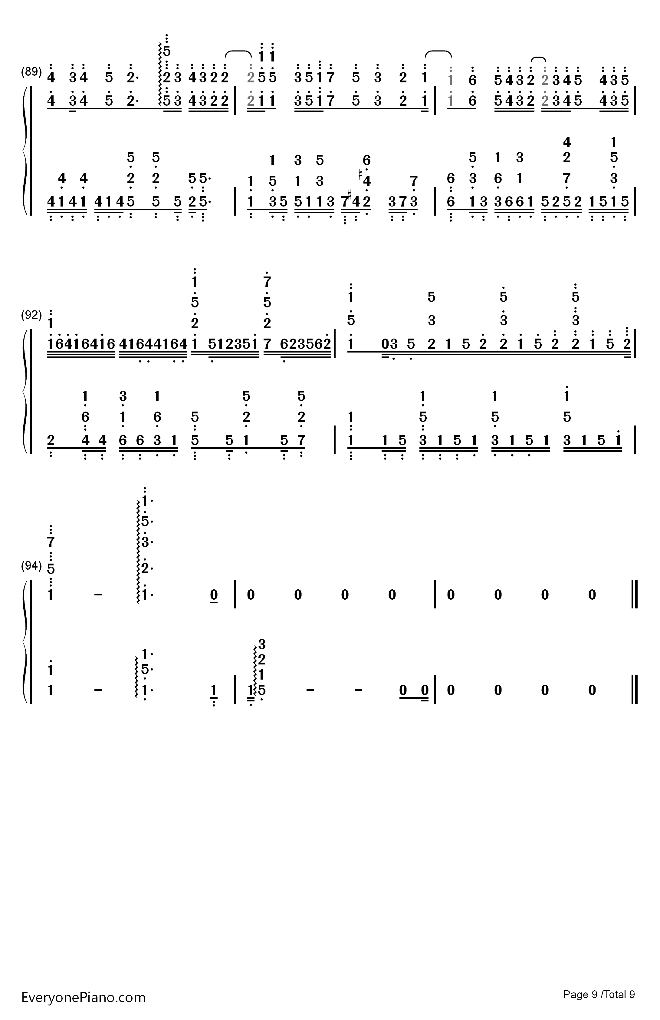 三色绘恋钢琴简谱-数字双手-Project Lights9