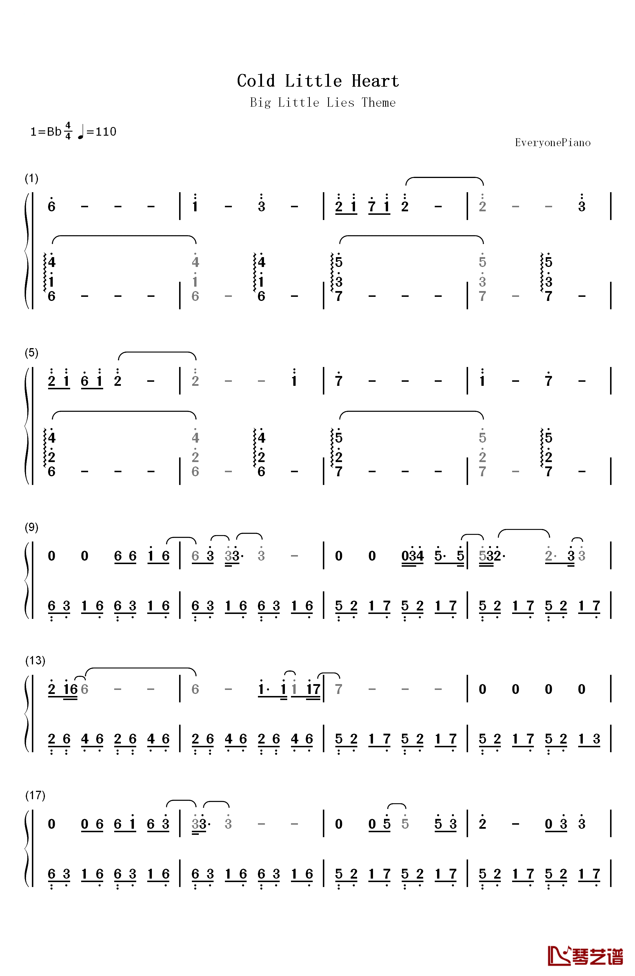 Cold Little Heart钢琴简谱-数字双手-Michael Kiwanuka1