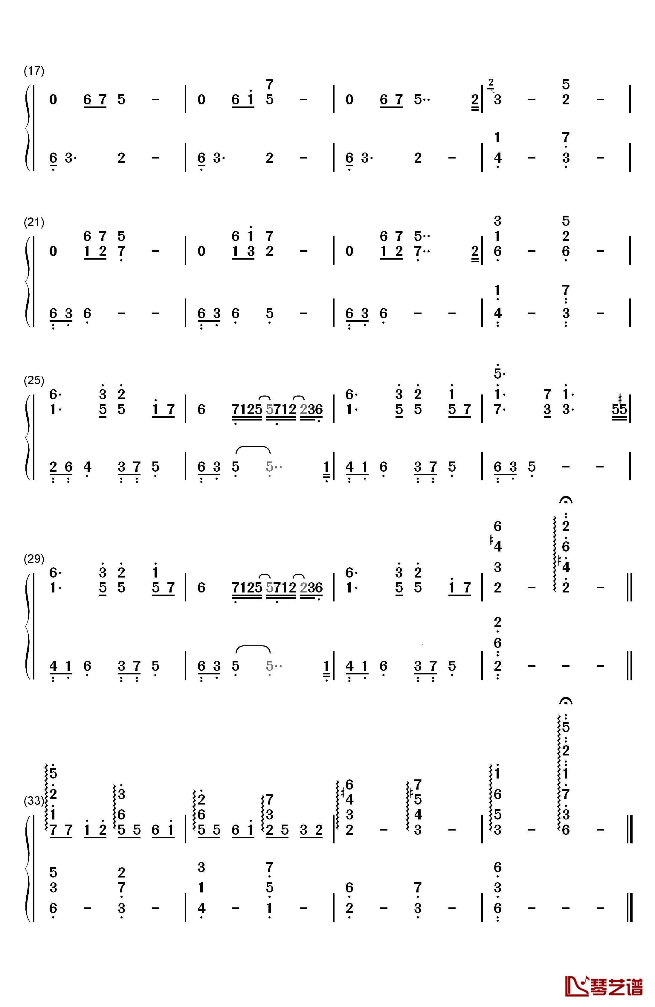 追忆钢琴简谱-数字双手-光宗信吉2