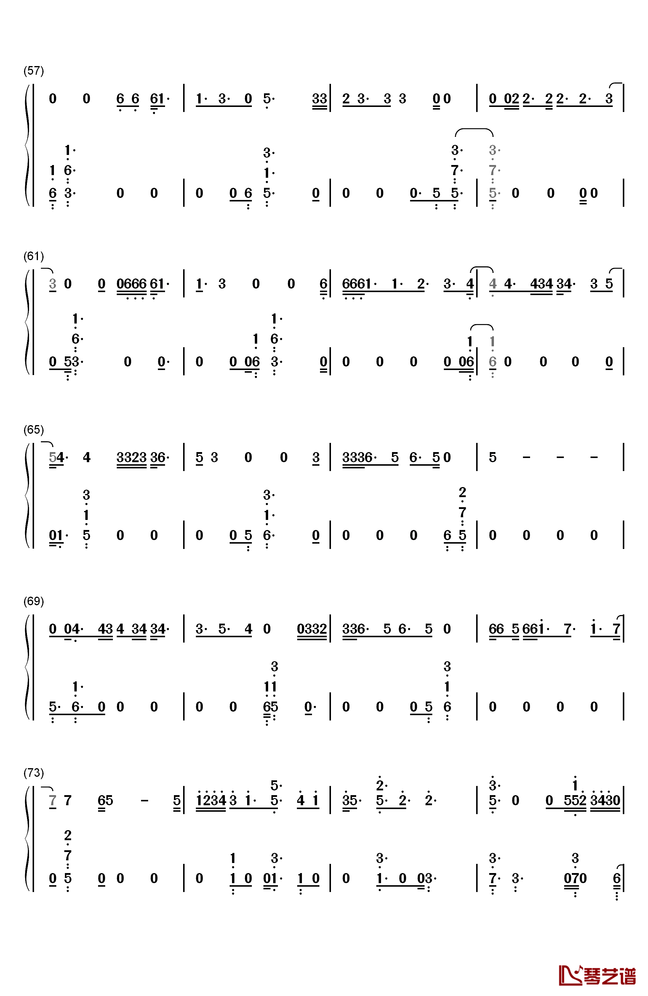 Magic钢琴简谱-数字双手-Sia4