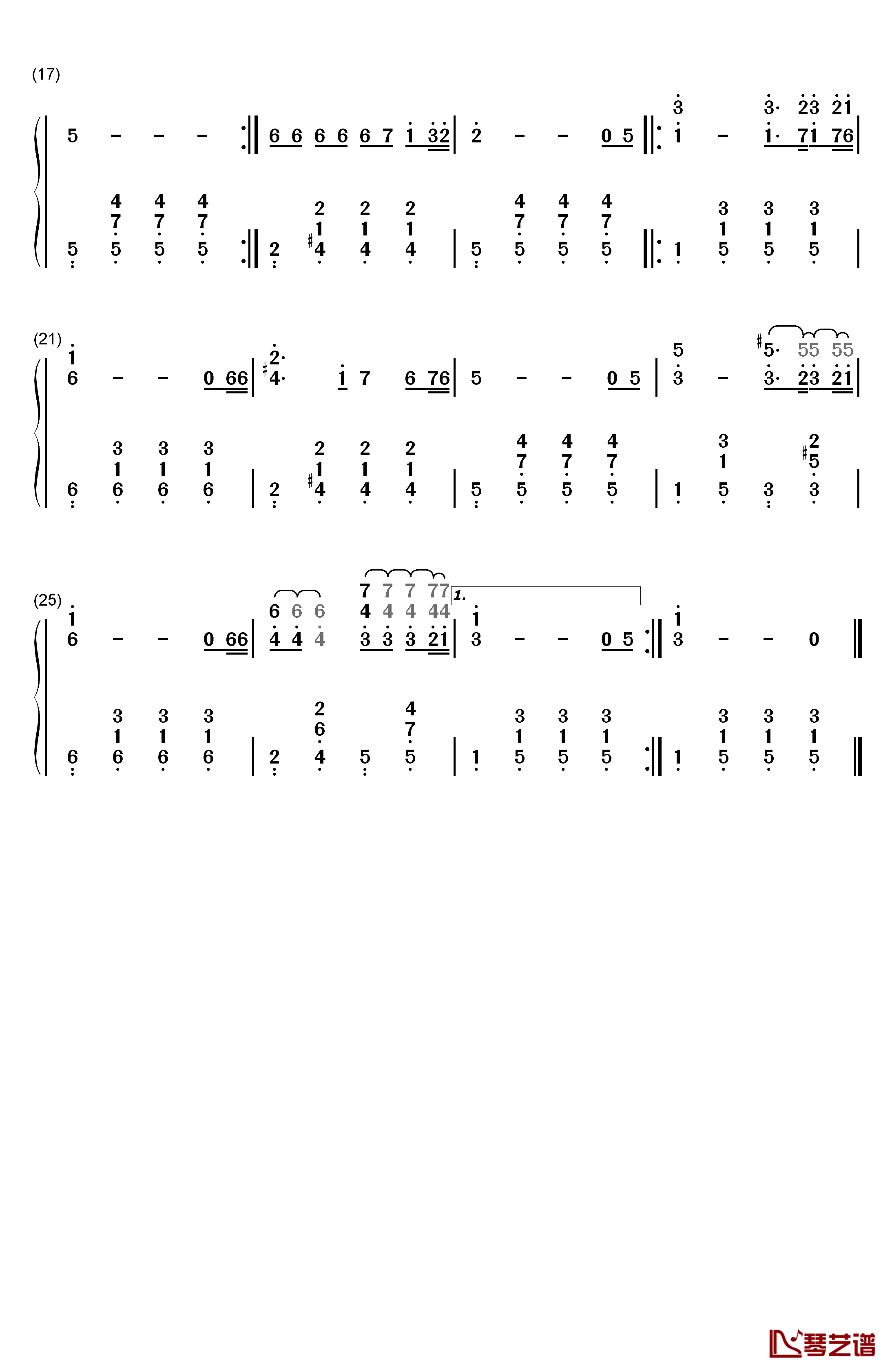 让我再看你一眼钢琴简谱-数字双手-郭峰2