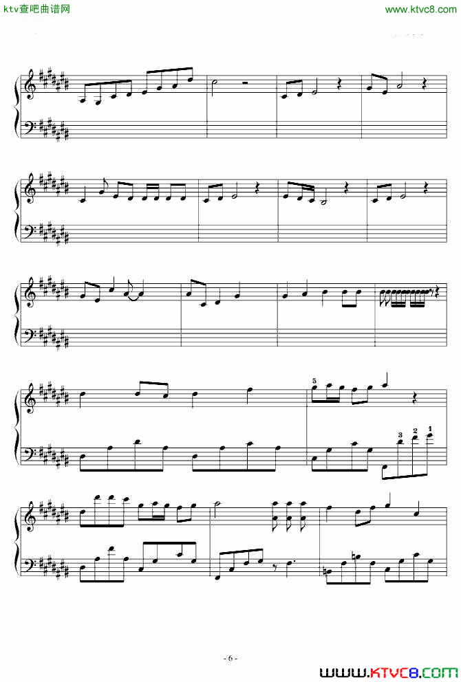 最炫民族风简谱-凤凰传奇演唱-作曲：张超词曲1