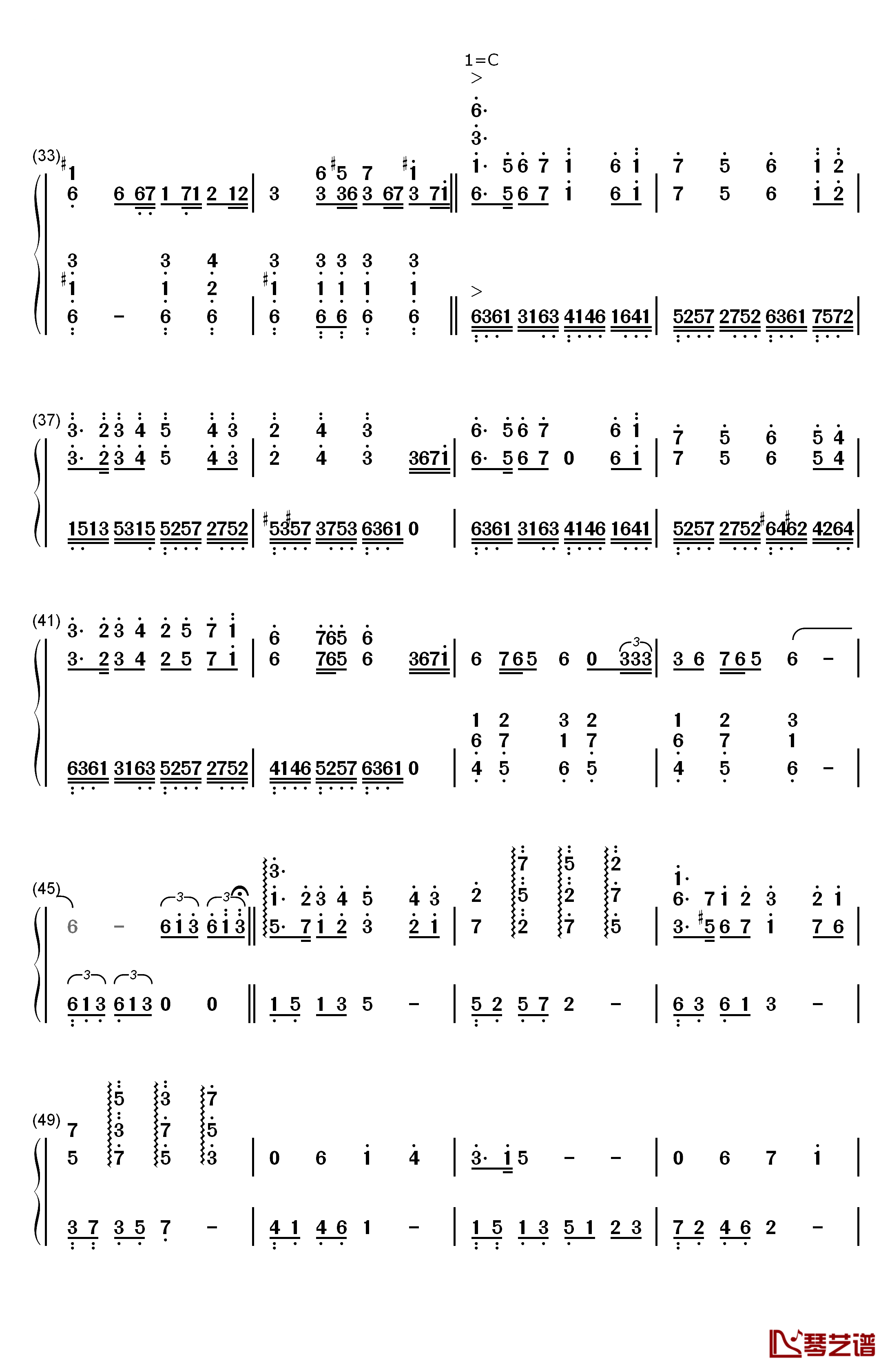 Ronfaure钢琴简谱-数字双手-植松伸夫3