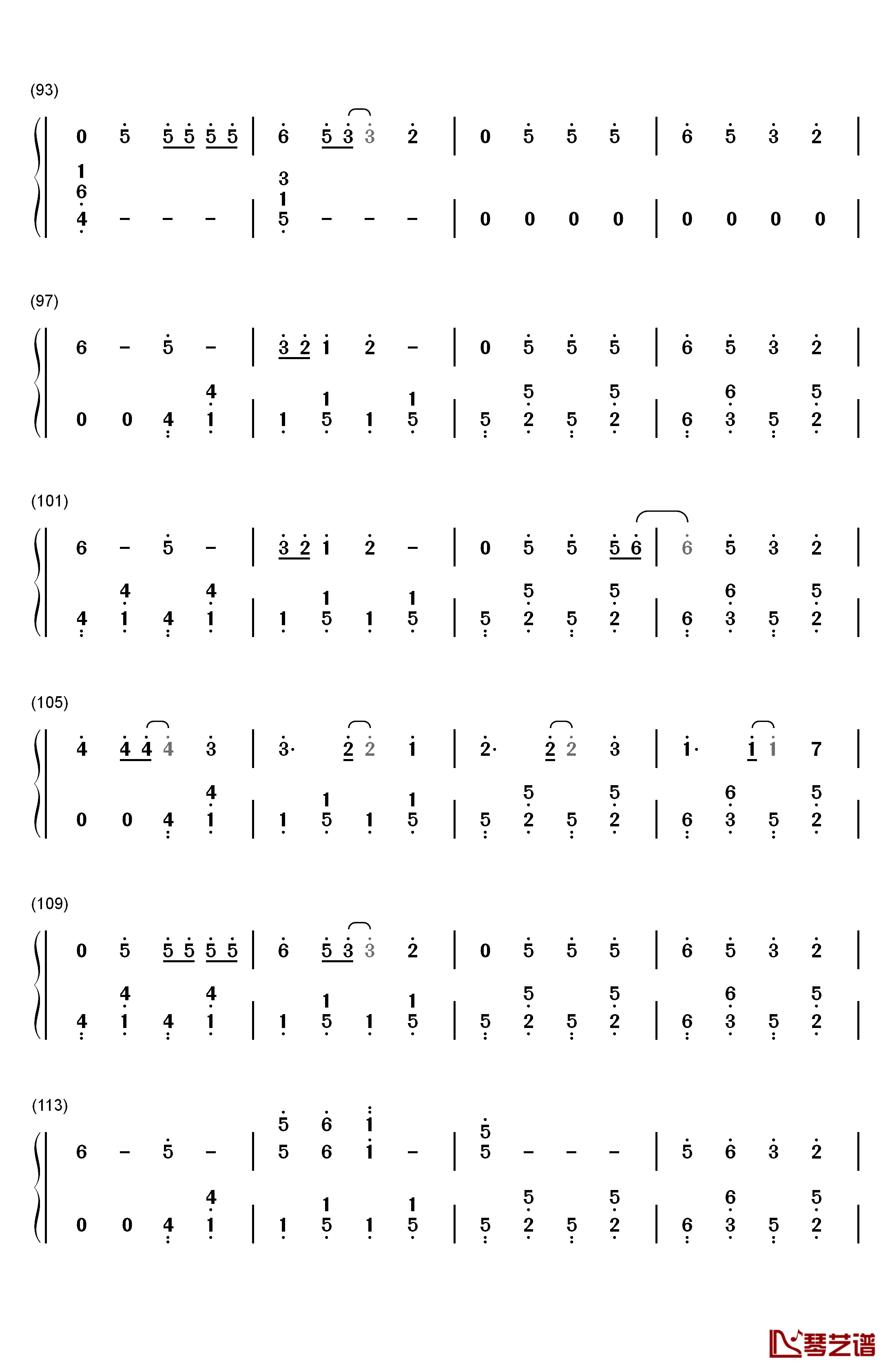 Final Song钢琴简谱-数字双手-MO5