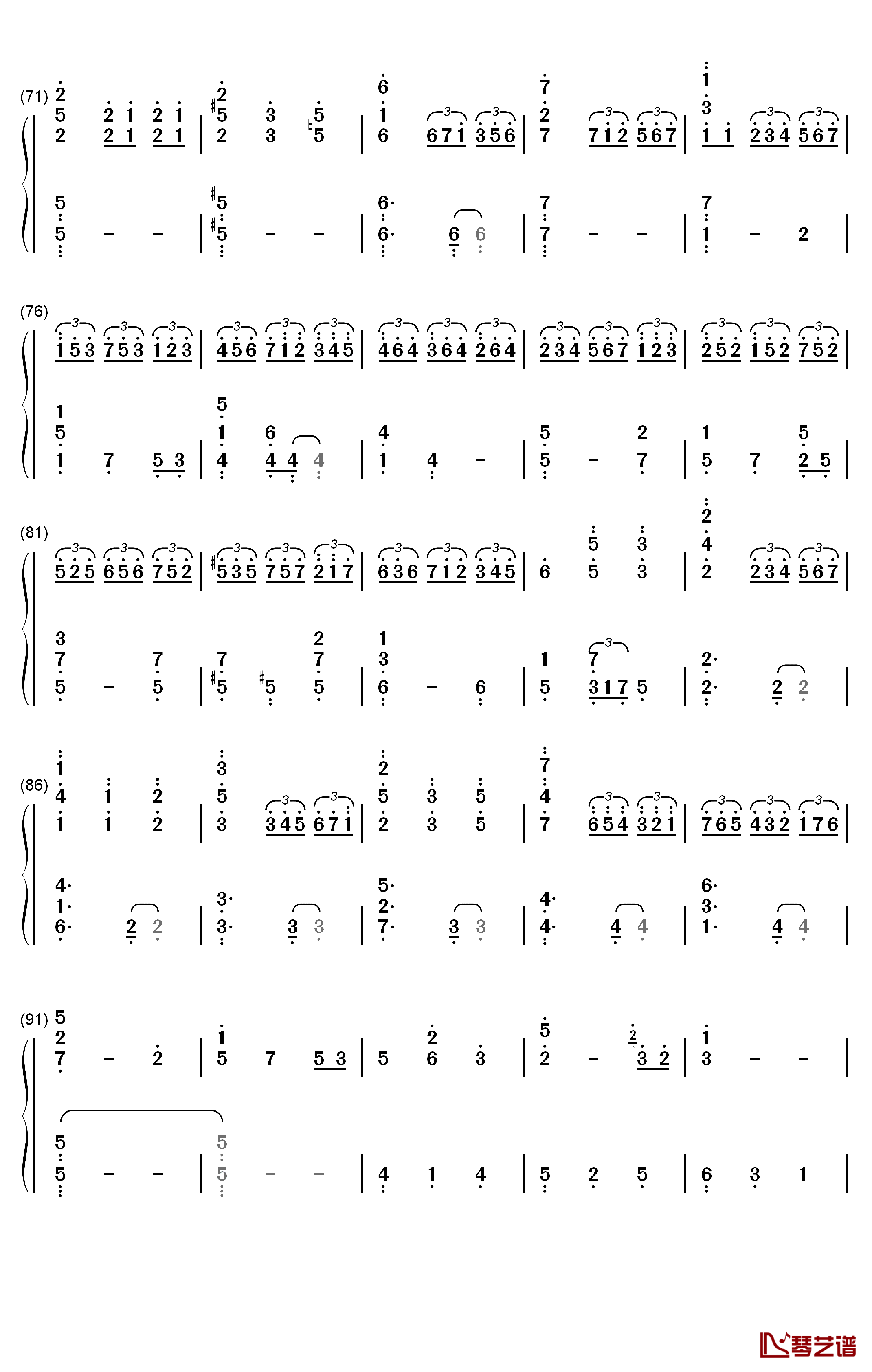 Unlasting钢琴简谱-数字双手-LiSA4