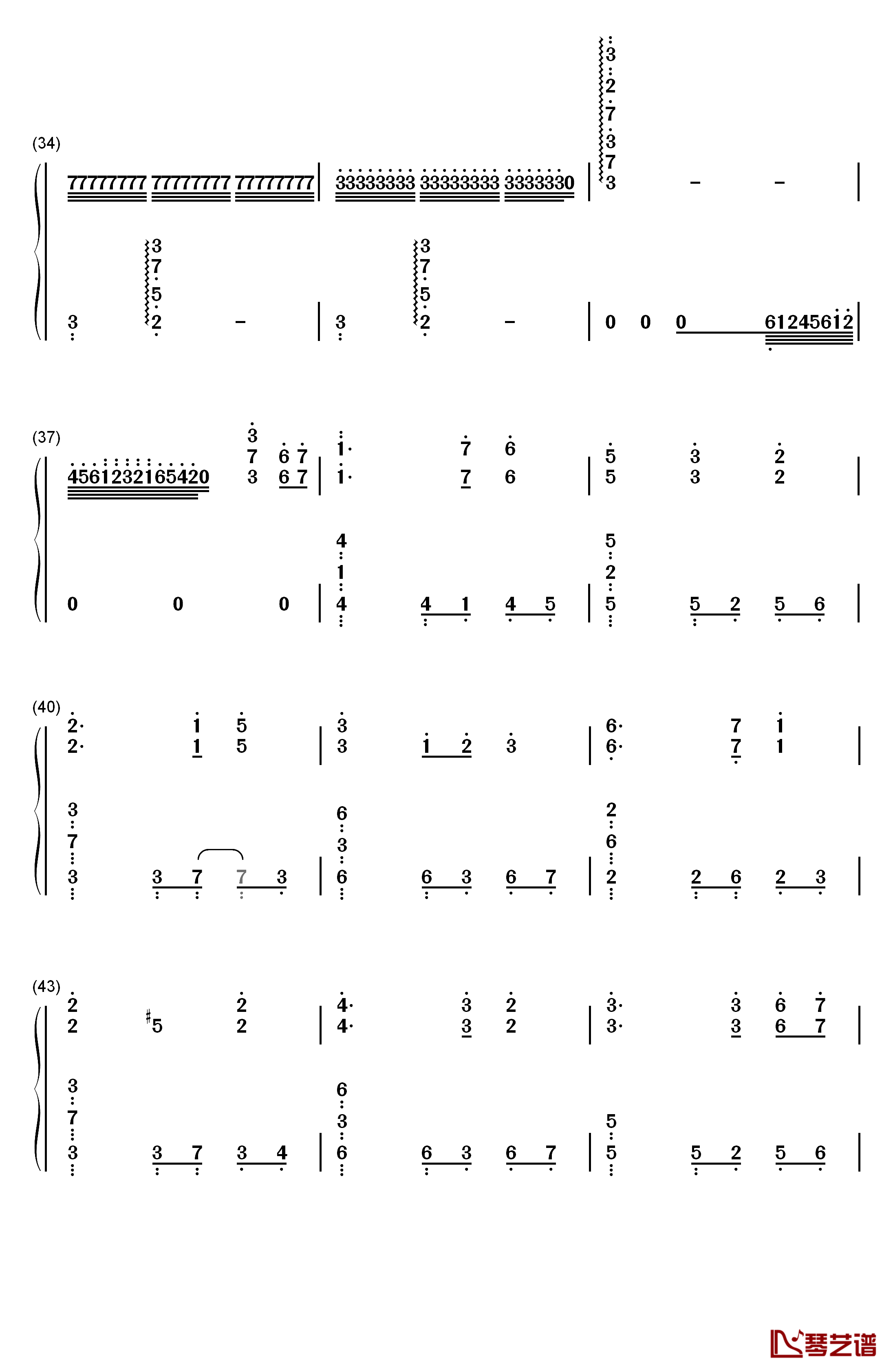 イザベラの唄钢琴简谱-数字双手-小畑貴裕3