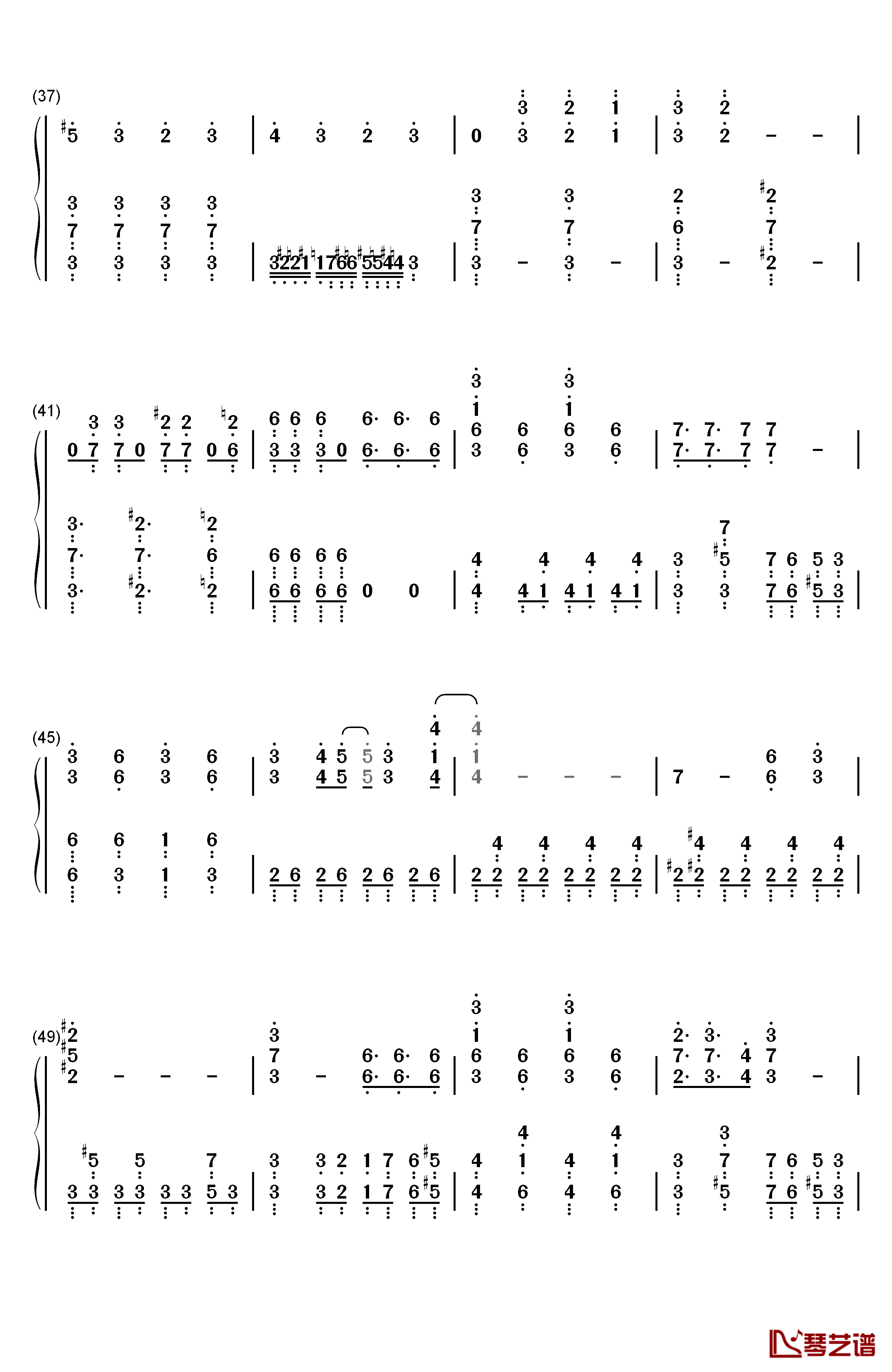 GO CRY GO钢琴简谱-数字双手-OxT3