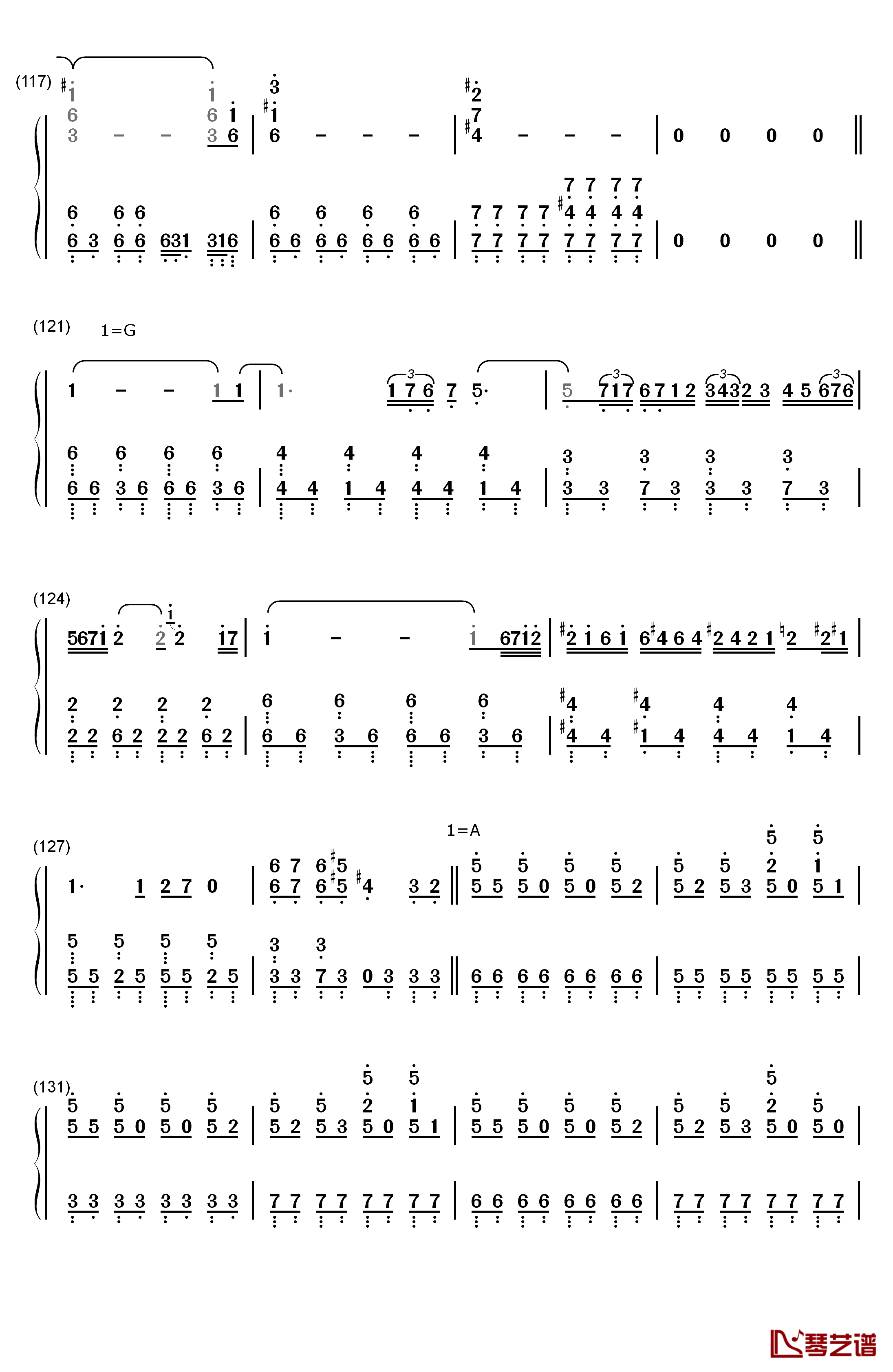 終わりの世界から钢琴简谱-数字双手-麻枝准  やなぎなぎ7