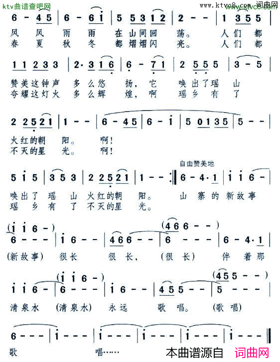 山寨新故事简谱-陈思思演唱1