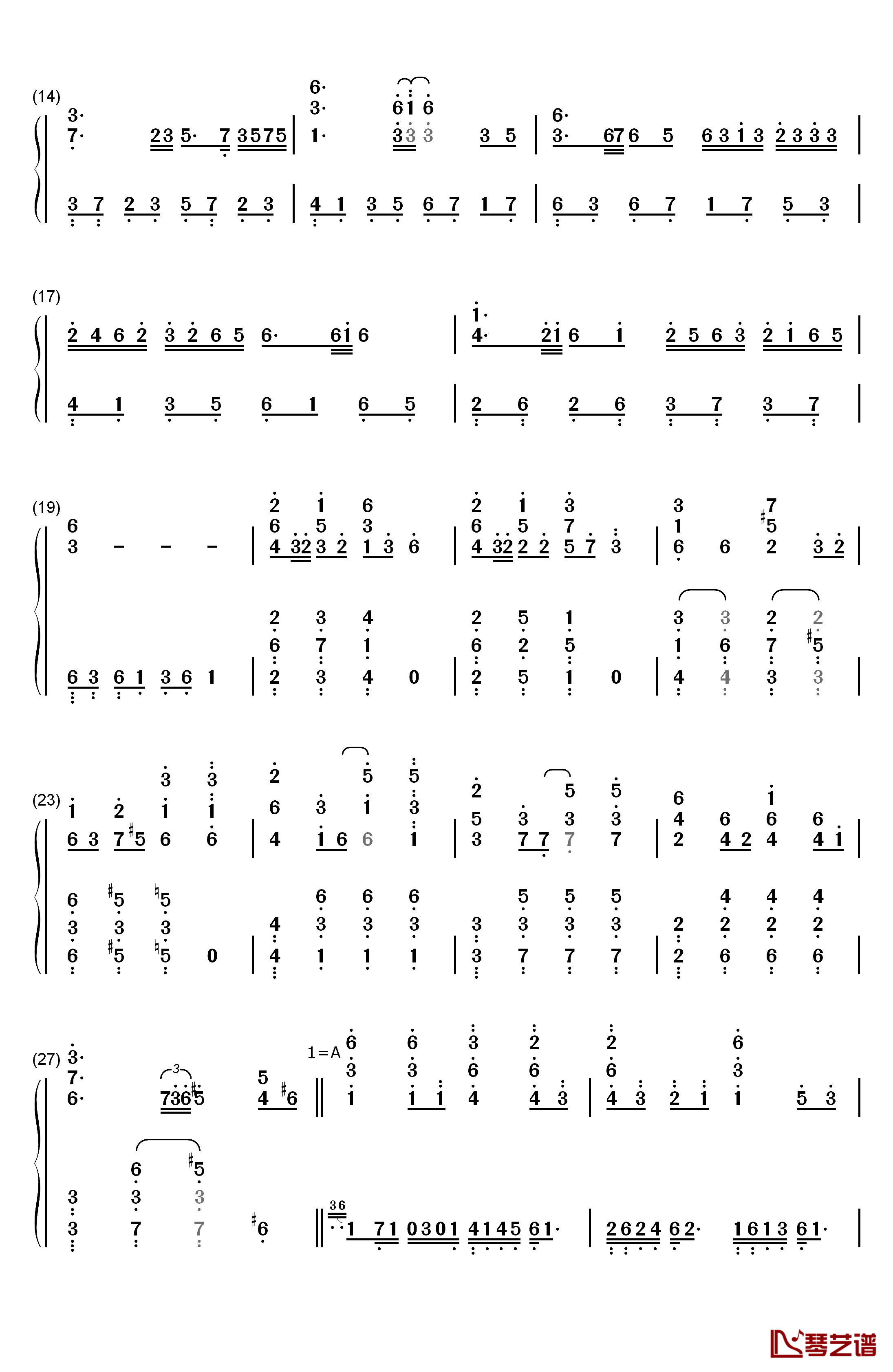 凛として咲く花の如く钢琴简谱-数字双手-红色リトマス2