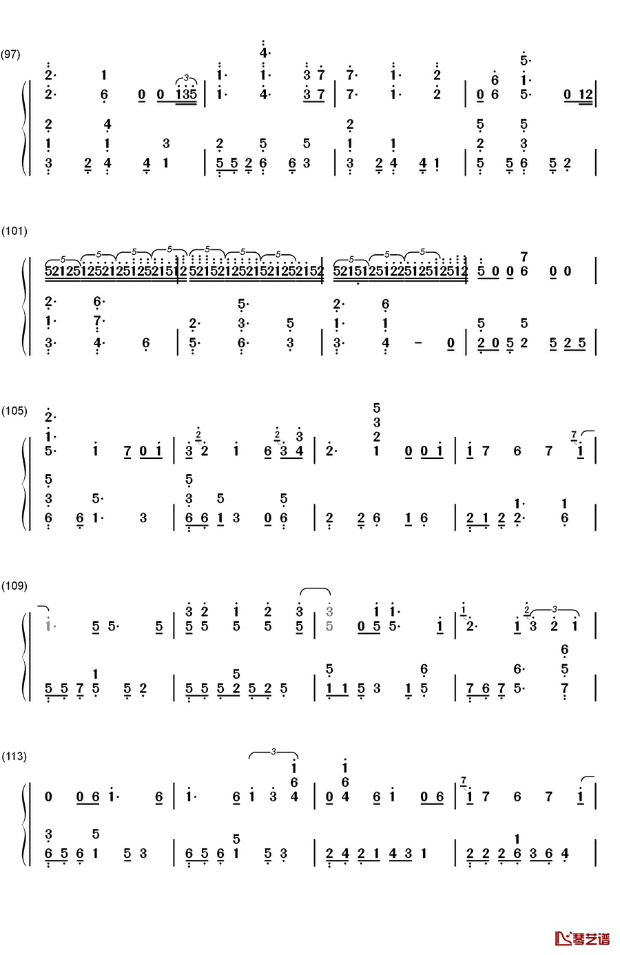 ダイバー钢琴简谱-数字双手-KANA-BOON6