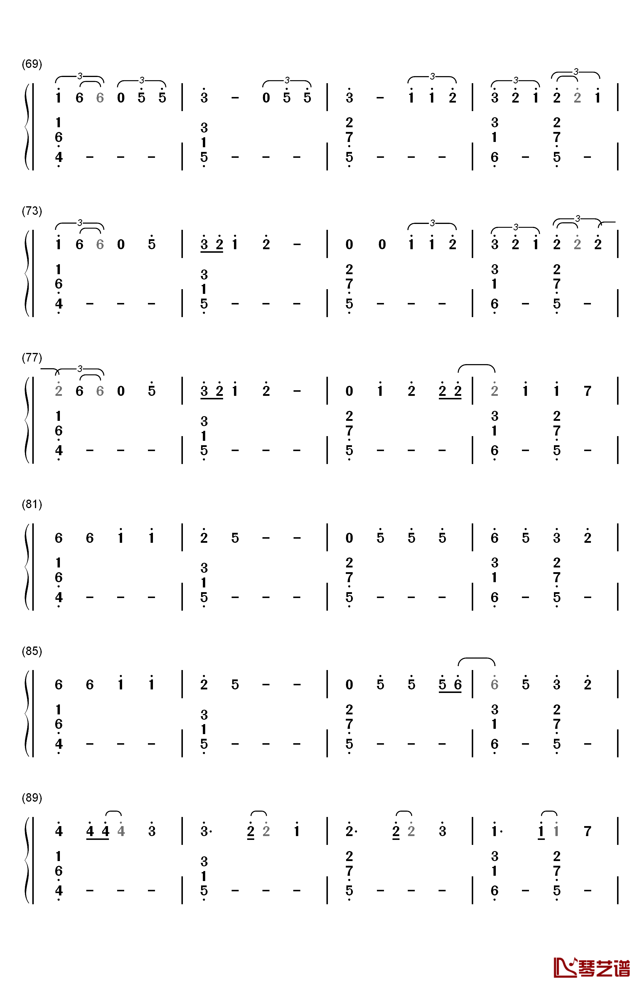 Final Song钢琴简谱-数字双手-MO4