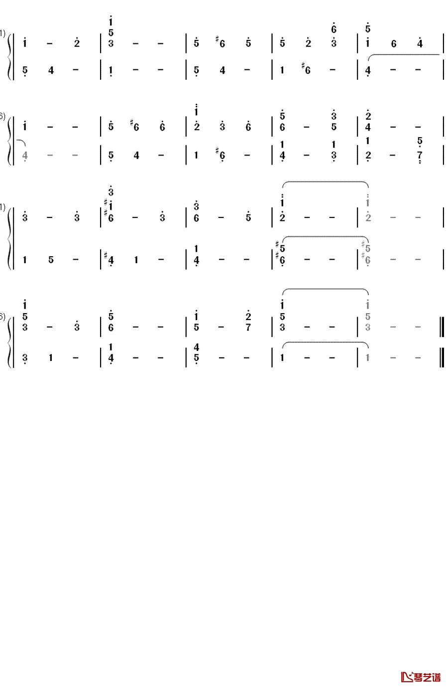 この世の歌钢琴简谱-数字双手-丰口惠美2