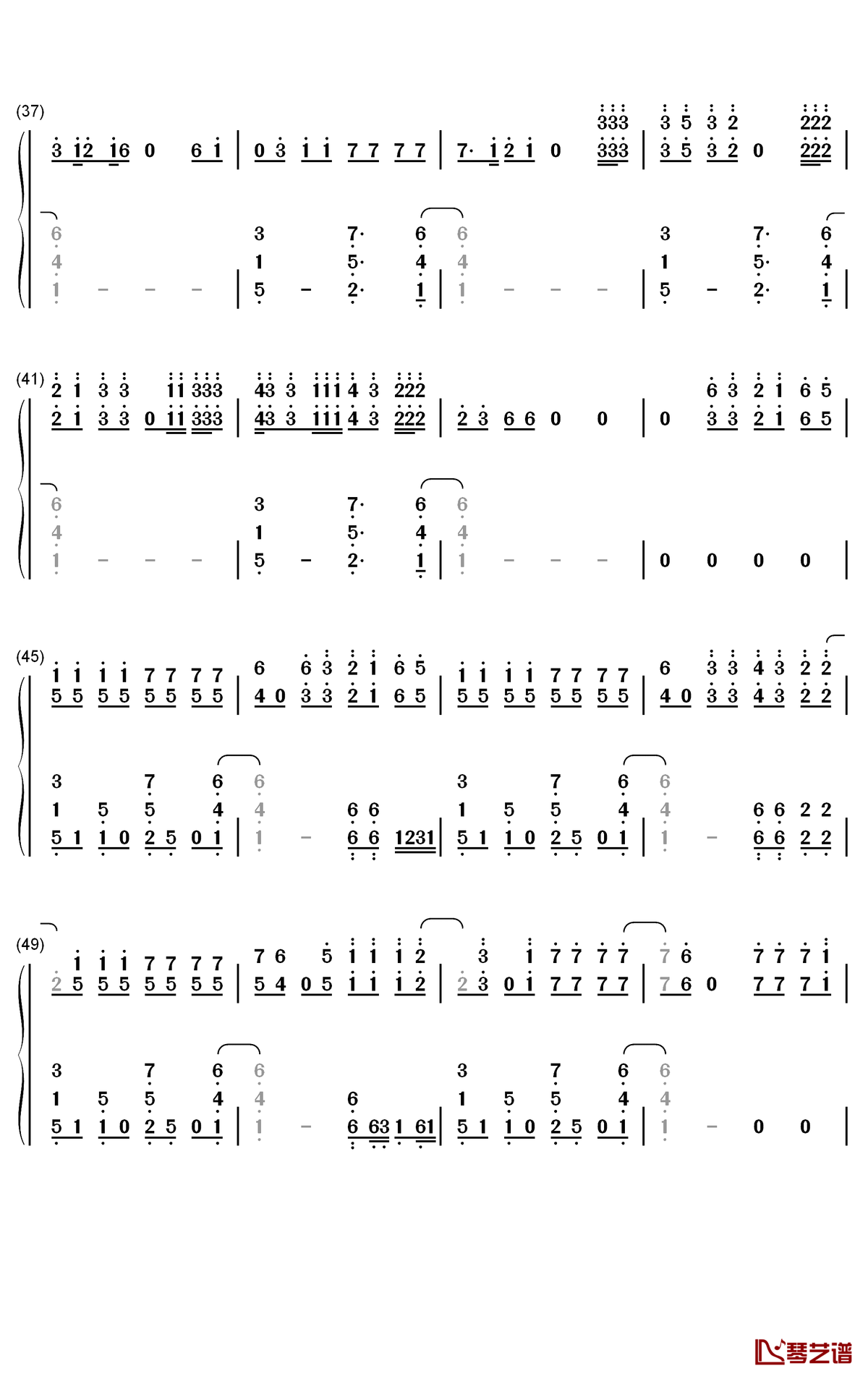 1 Sided Love钢琴简谱-数字双手-Blackbear3