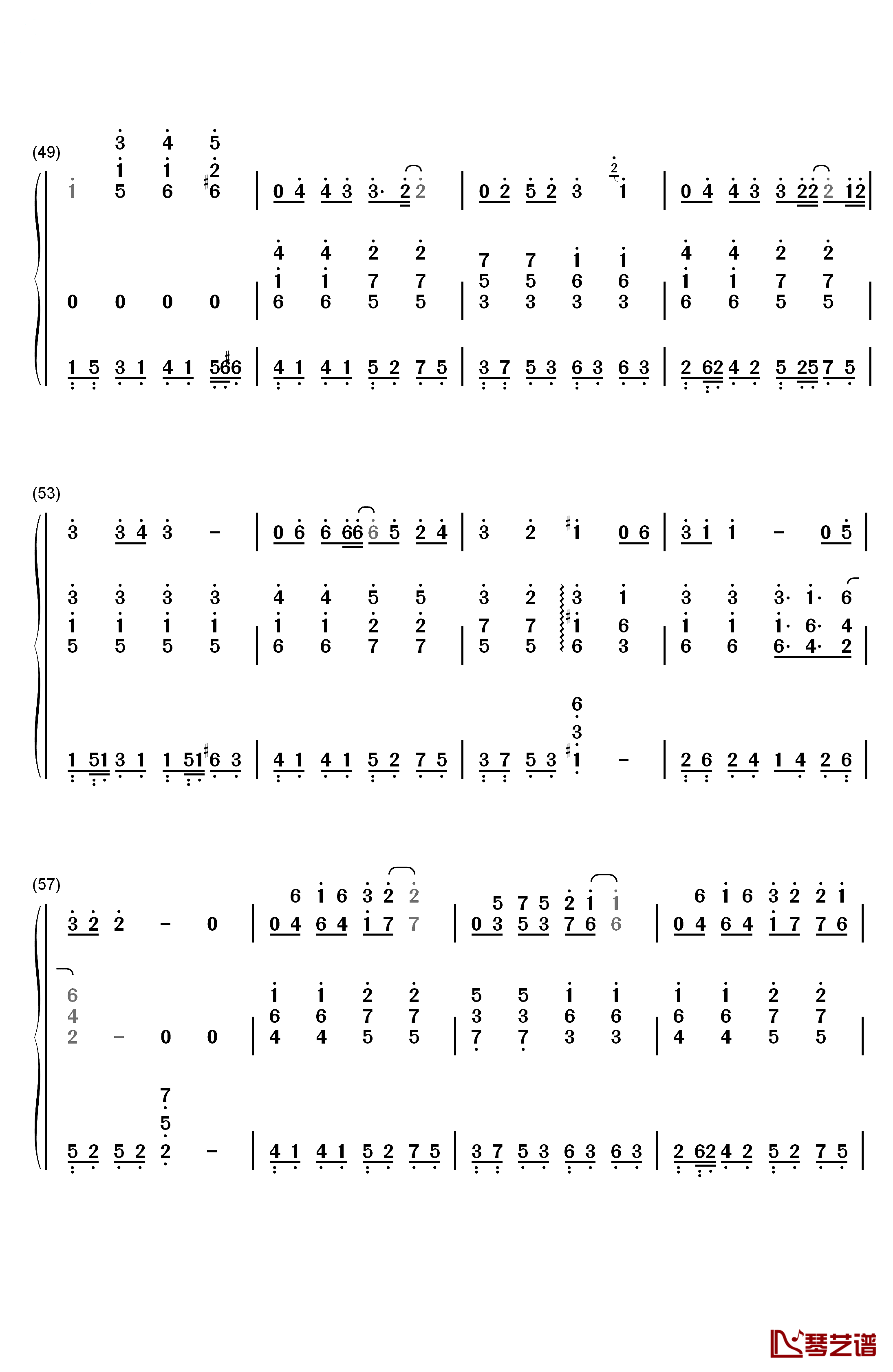 我真的受伤了钢琴简谱-数字双手-张学友4