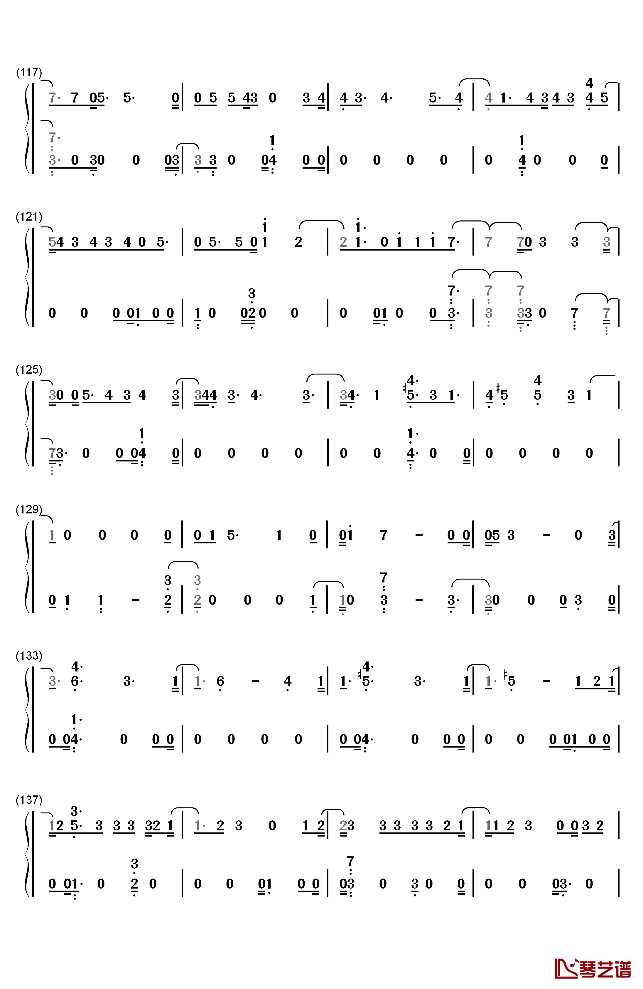 CALLING YOU钢琴简谱-数字双手-Highlight6