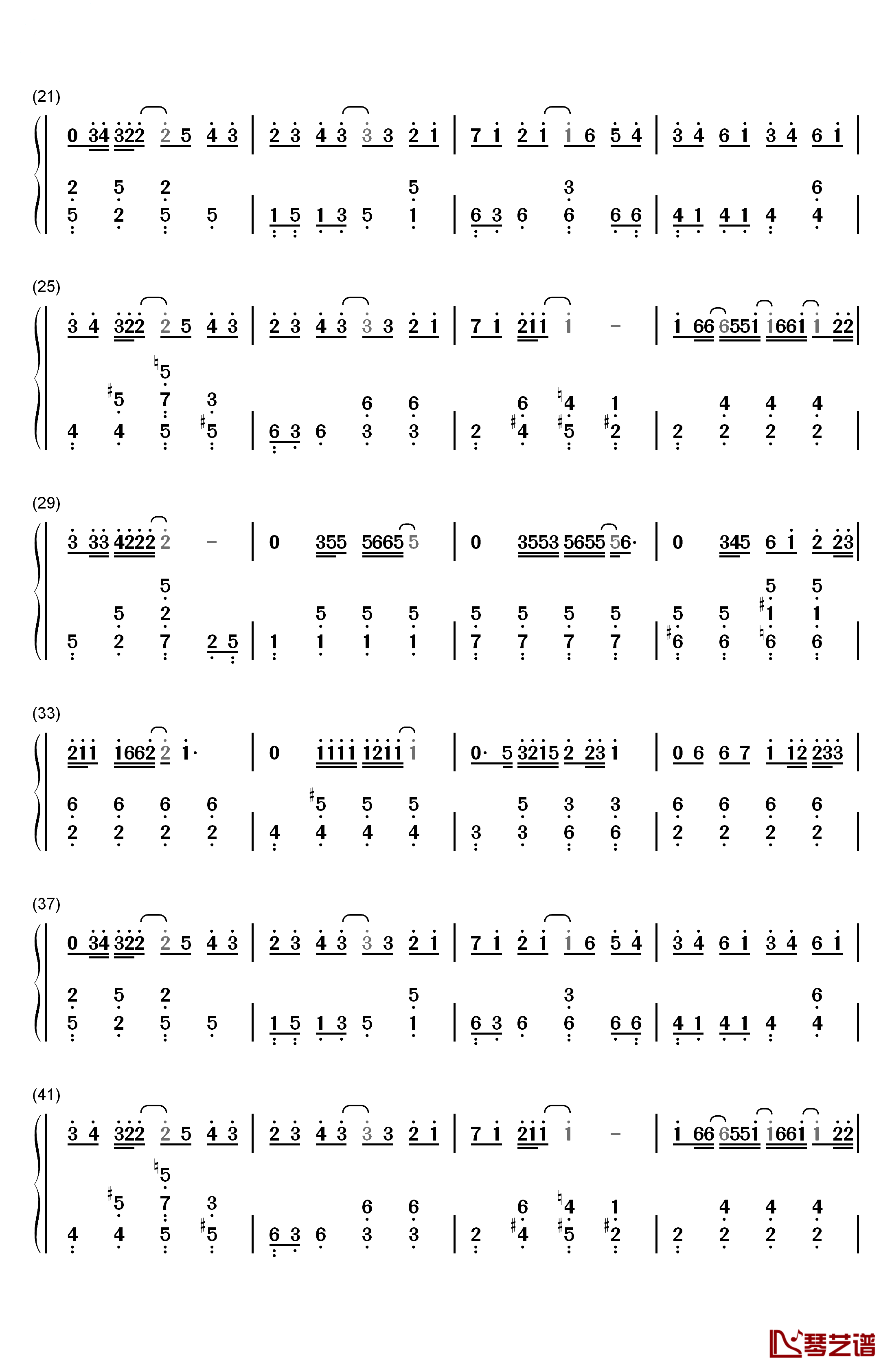 Kiss Goodbye钢琴简谱-数字双手-王力宏2