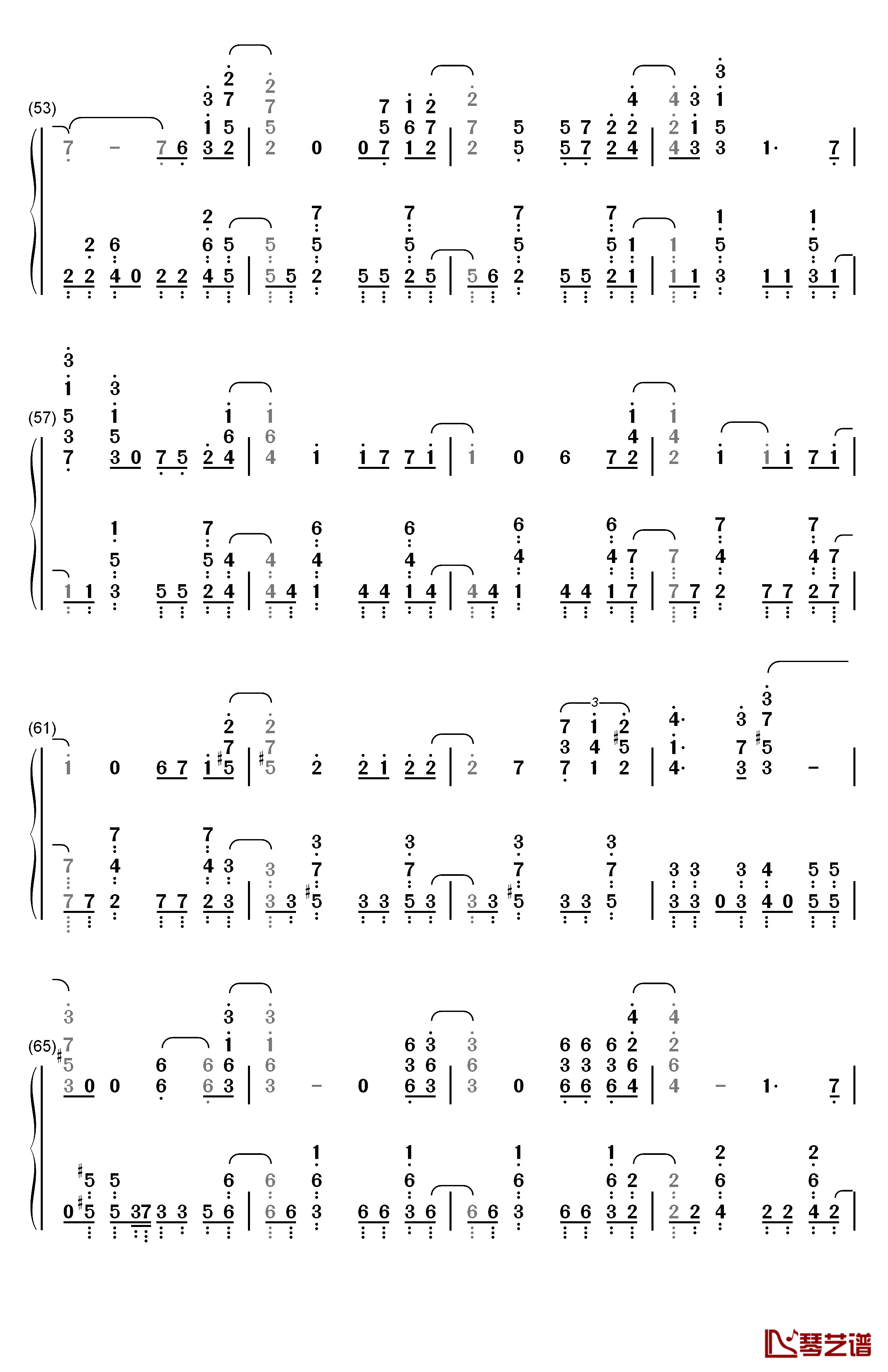 Connected钢琴简谱-数字双手-吉冈茉祐4