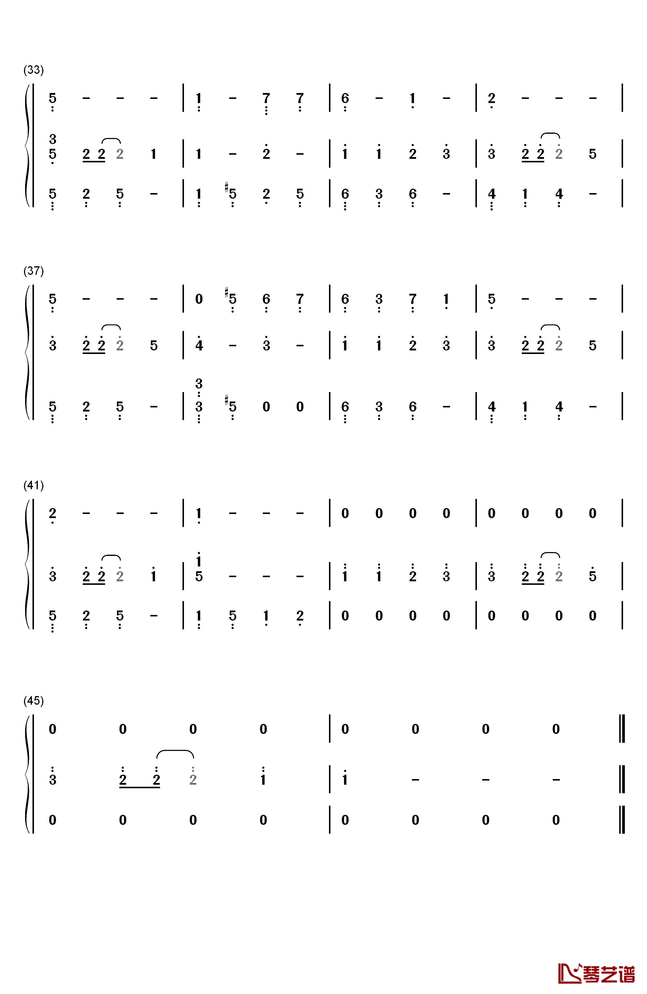 海の涙钢琴简谱-数字双手-出羽良彰3