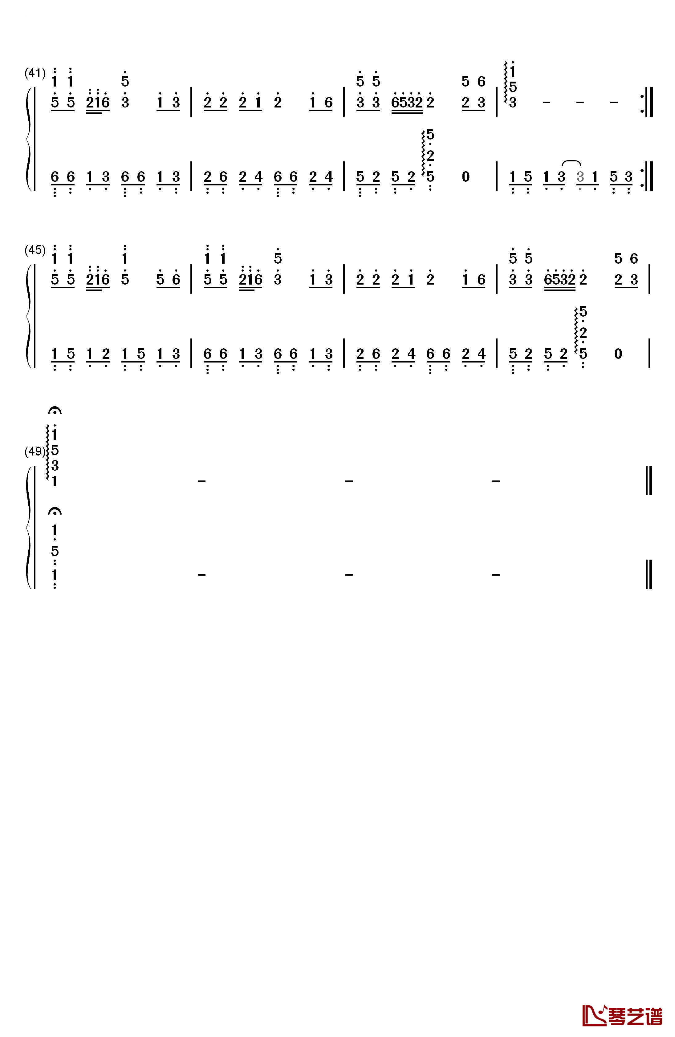 甘心情愿钢琴简谱-数字双手-郭峰3