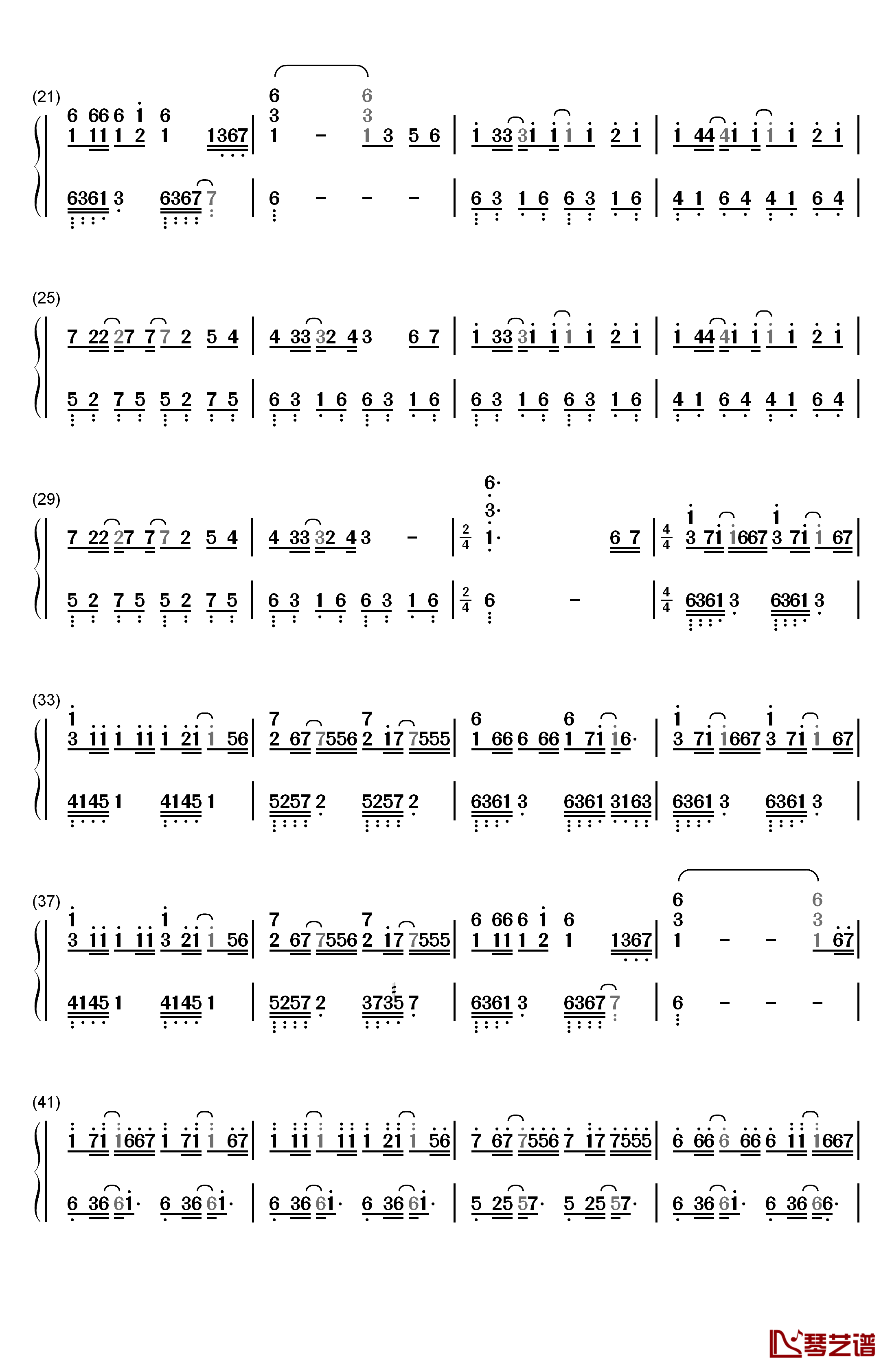 自作多情钢琴简谱-数字双手-本兮2