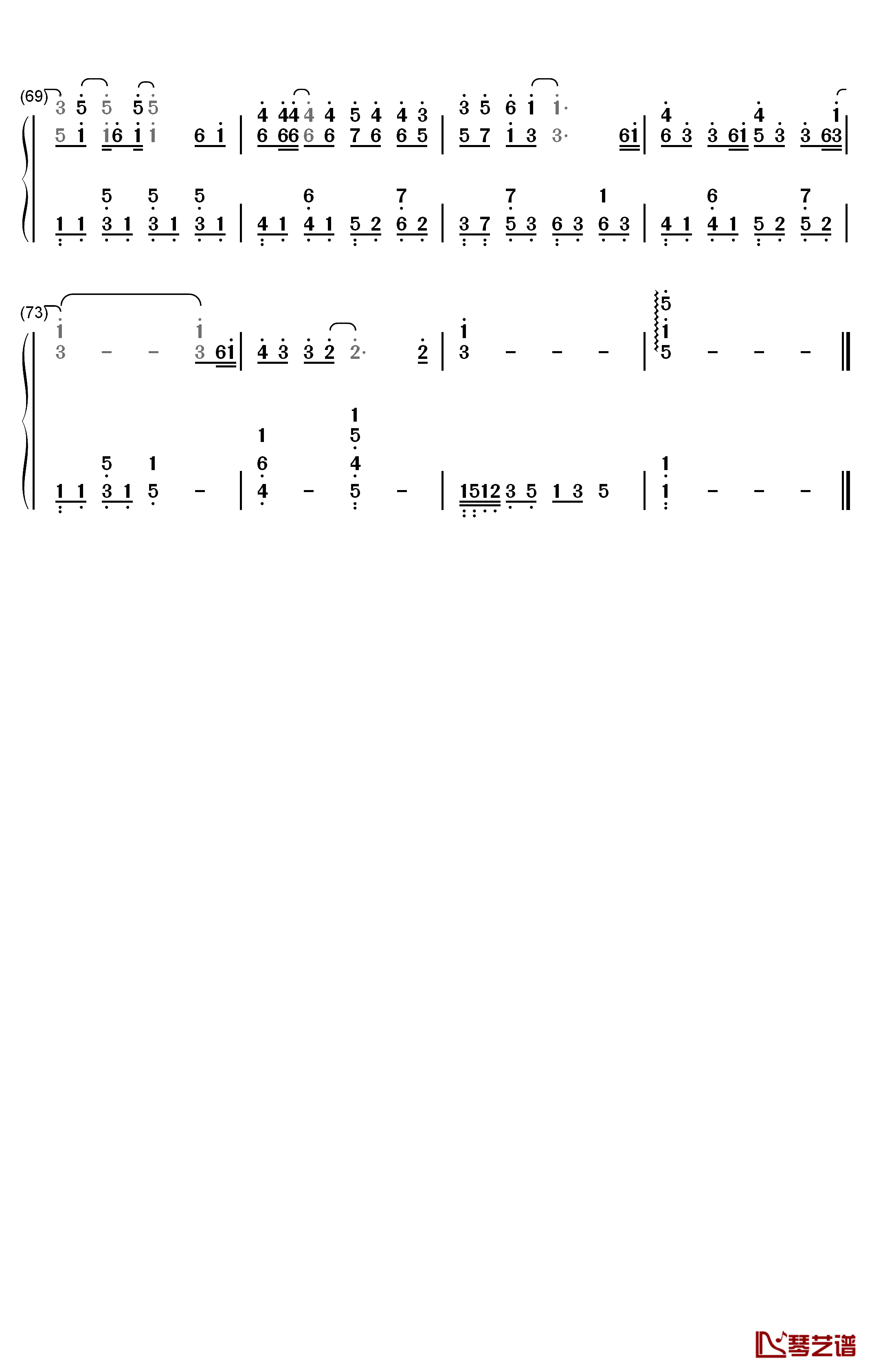 分组钢琴简谱-数字双手-陈壹千4