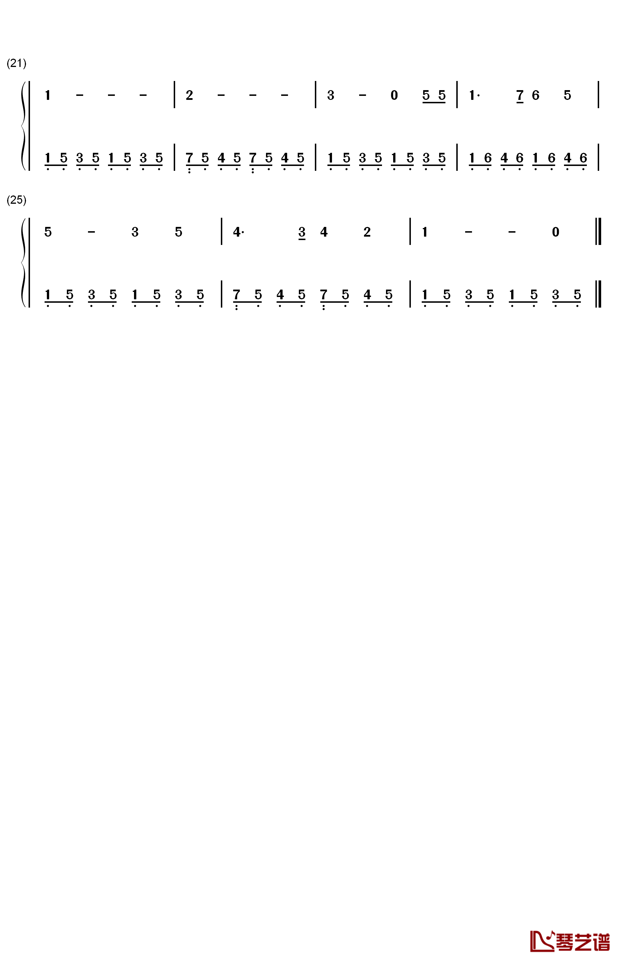 可爱的家钢琴简谱-数字双手-毕肖普2