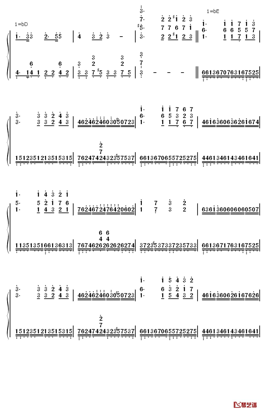 空は高く风は歌う钢琴简谱-数字双手-春奈るな5