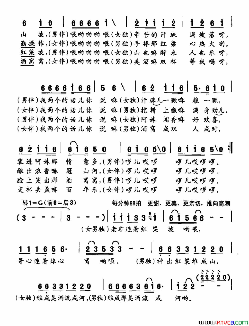 酿得爱情香如酒简谱-马俊演唱-陆棨/曹明辉词曲1