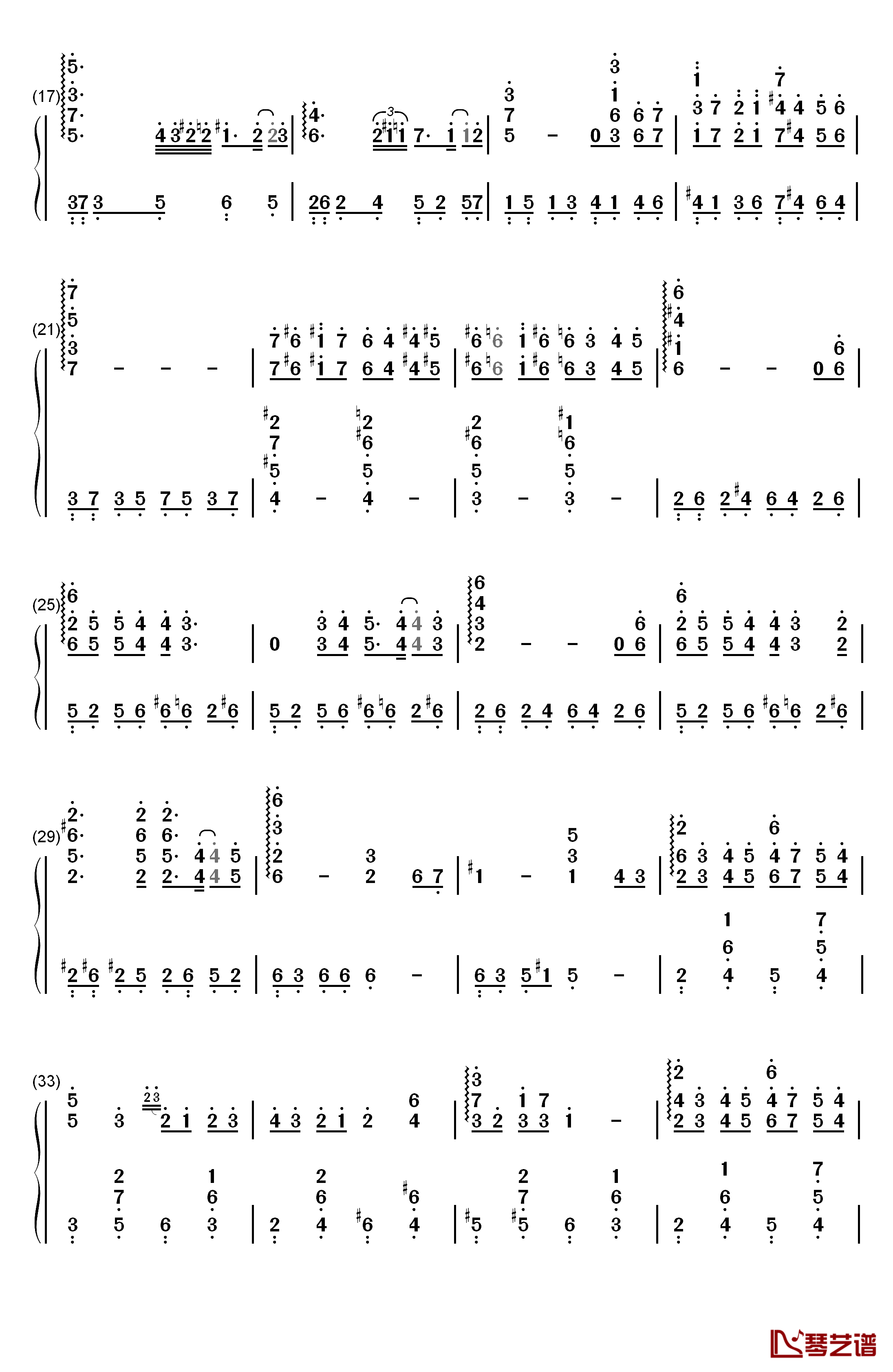 Friends钢琴简谱-数字双手-久石让2