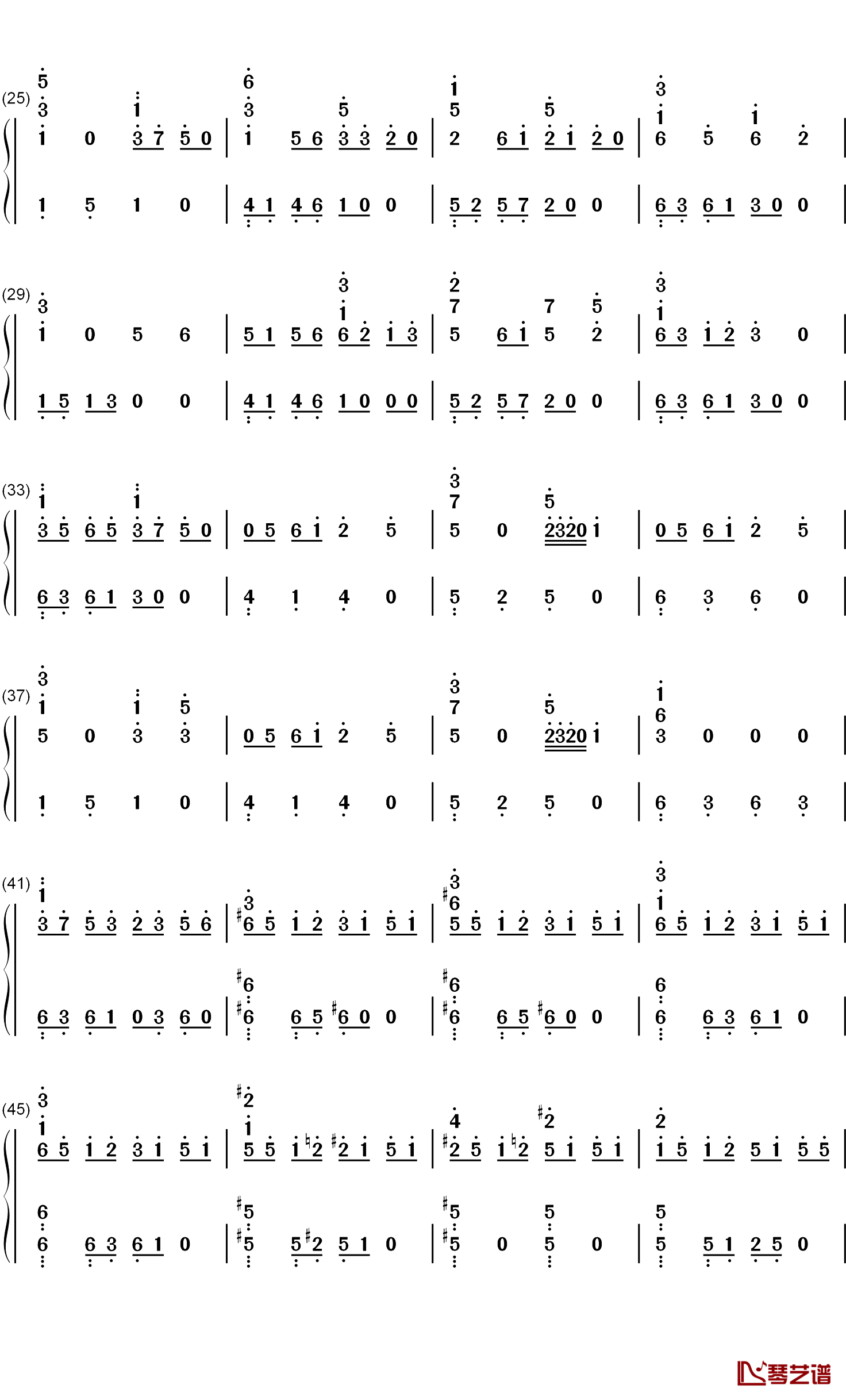 花火大会钢琴简谱-数字双手-Radwimps2