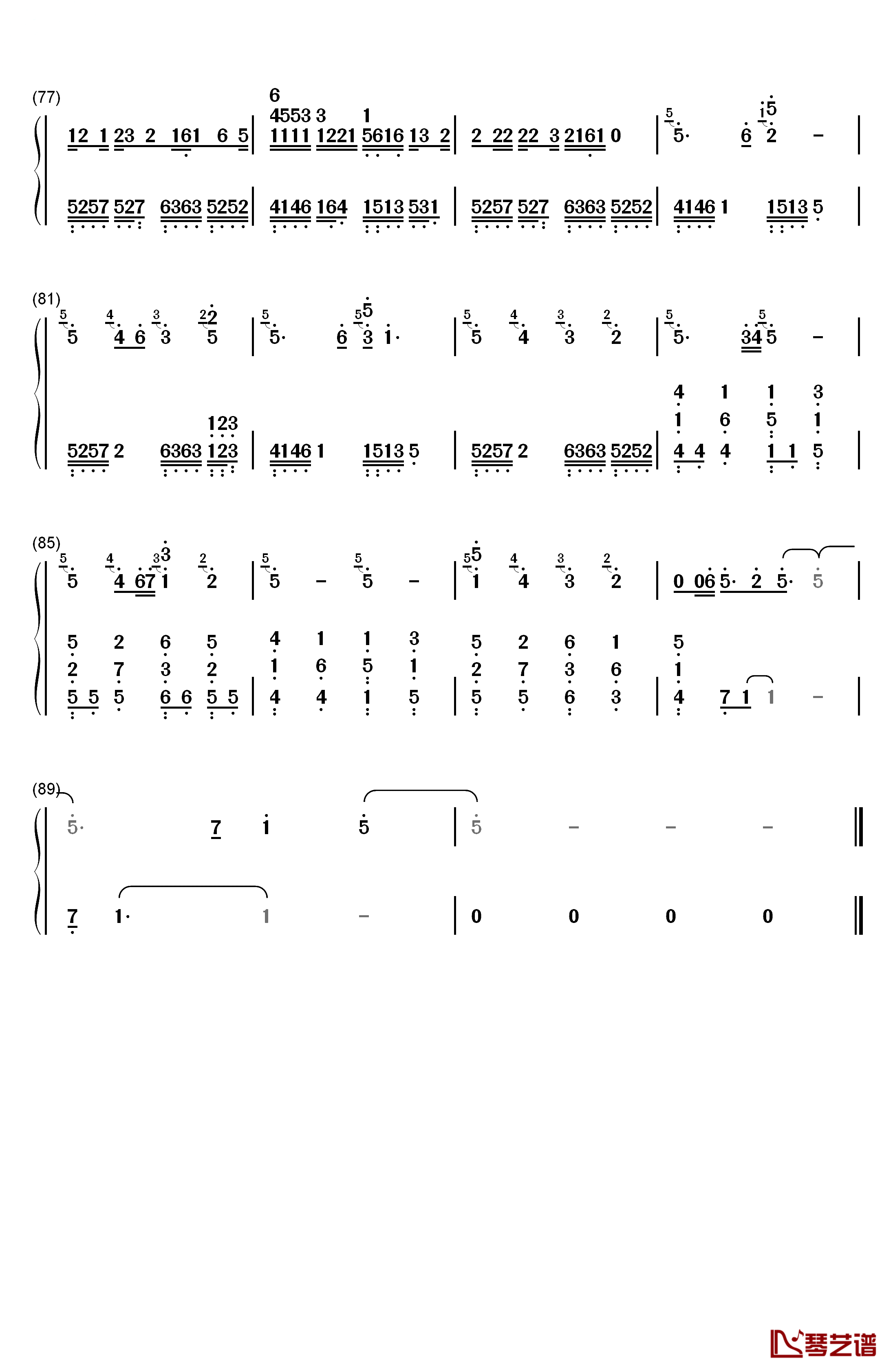 蝶々结び钢琴简谱-数字双手-Aimer5