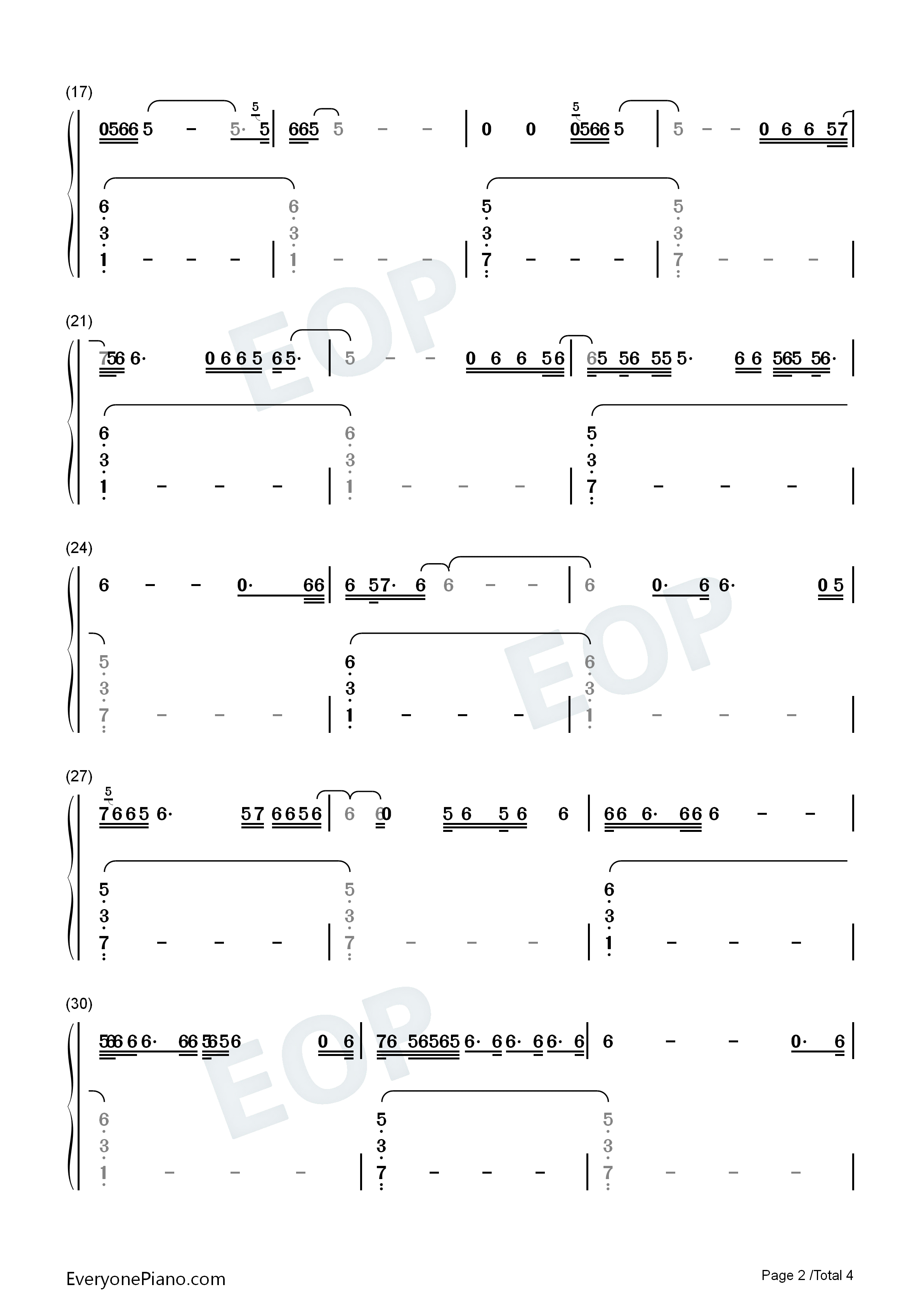Not My Responsibility钢琴简谱-Billie Eilish演唱2