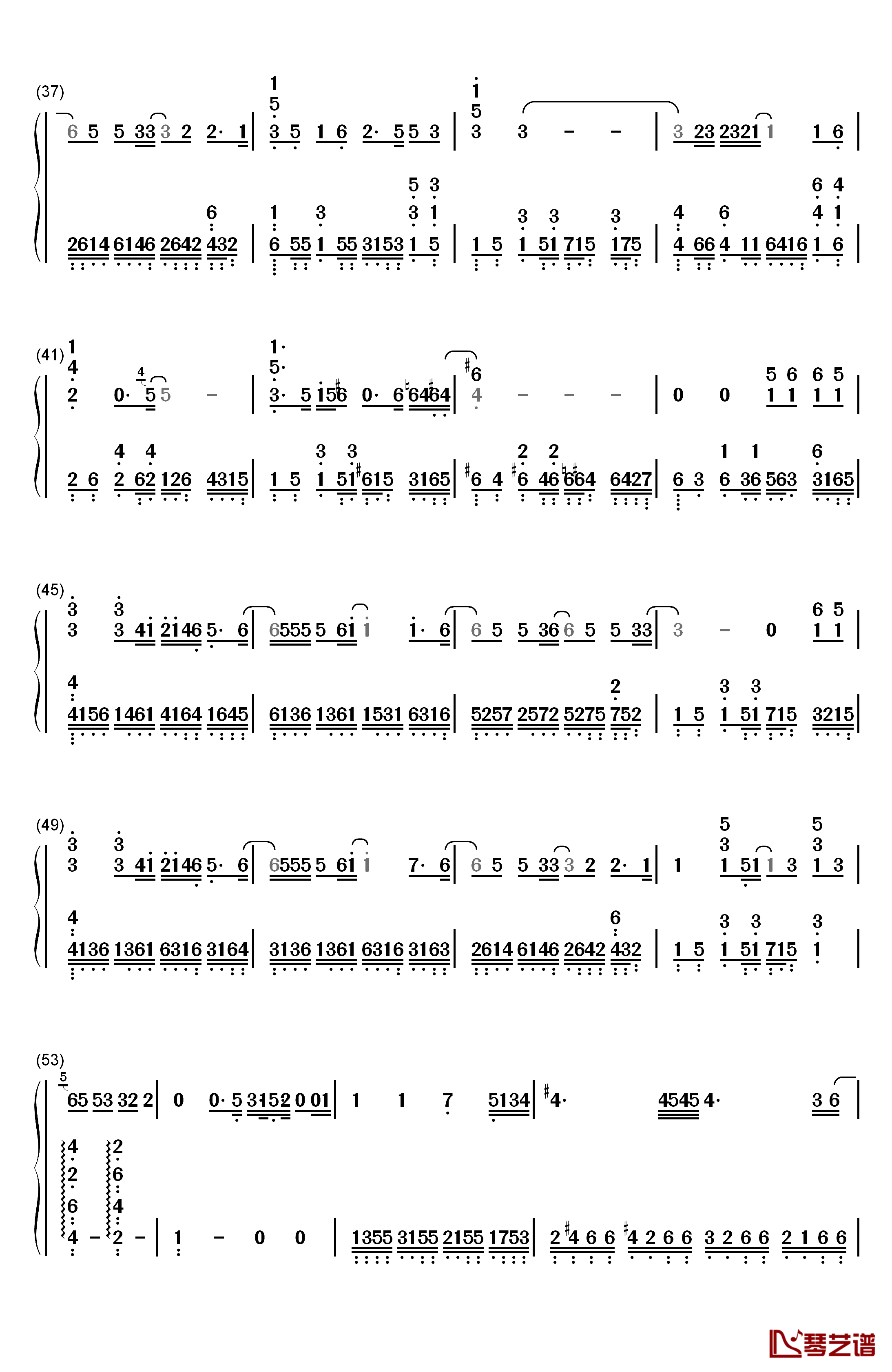 你的背包钢琴简谱-数字双手-陈奕迅3