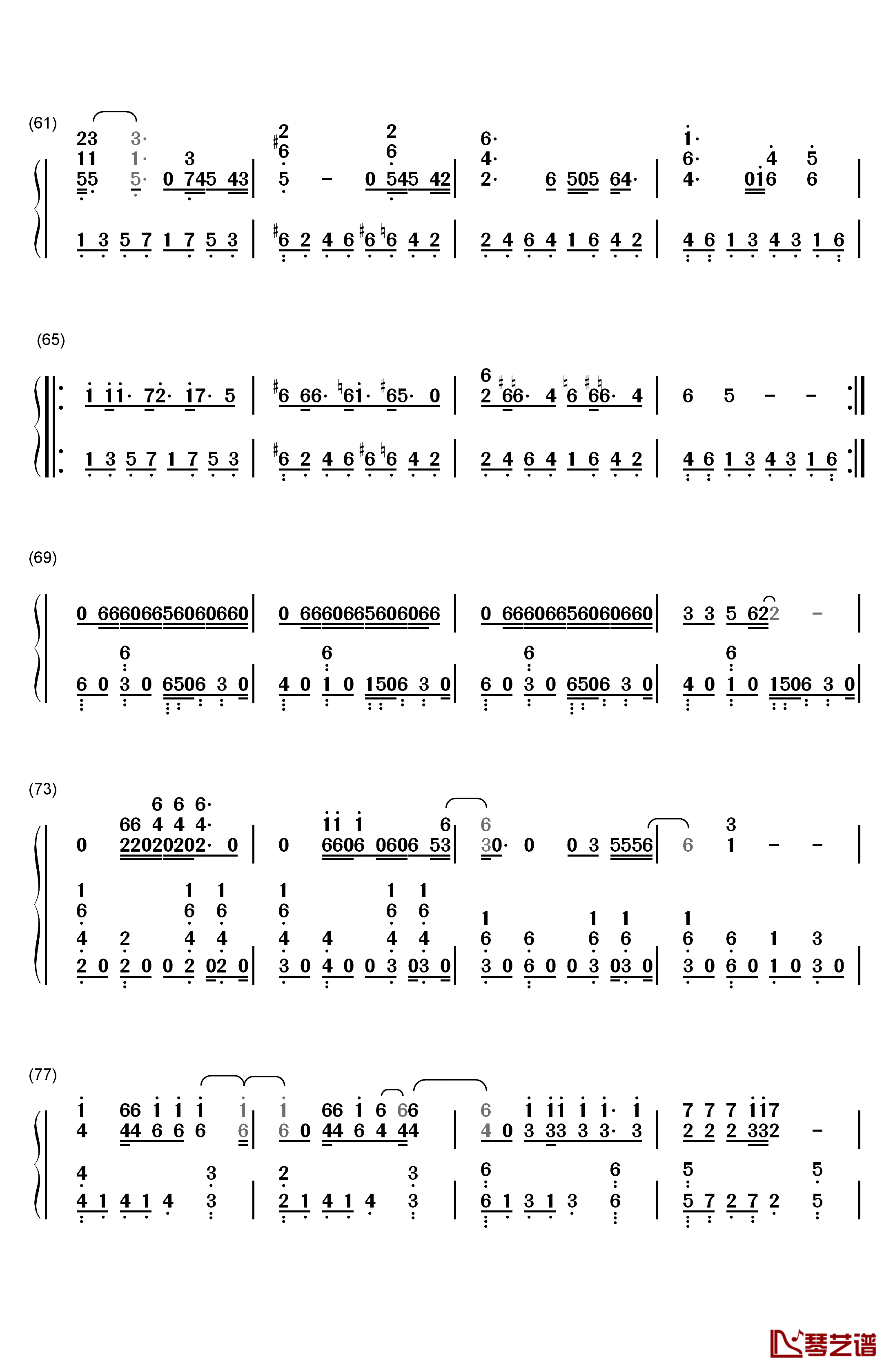 Dark Necessities钢琴简谱-数字双手-Red Hot Chili Peppers4