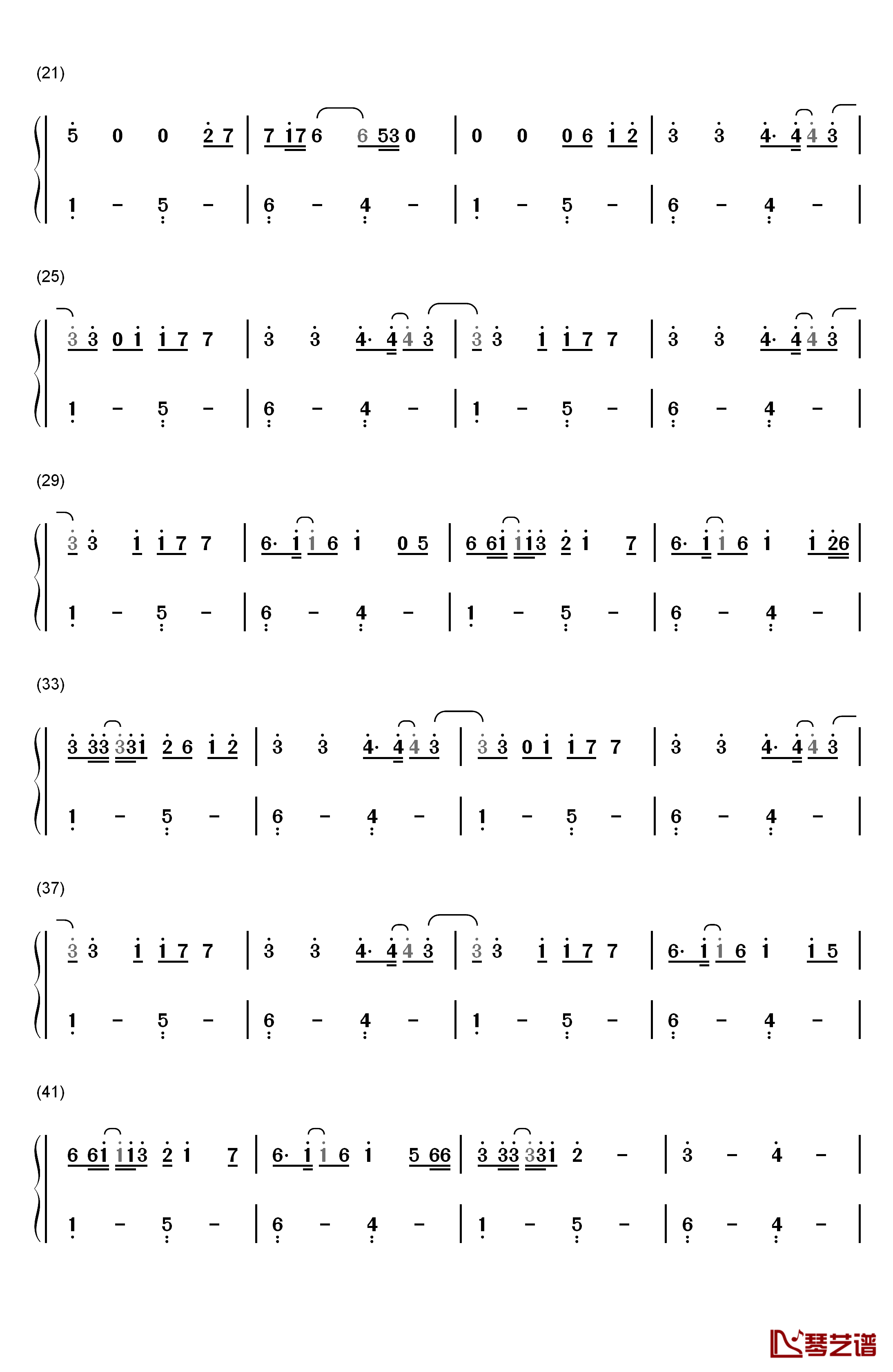 International Love钢琴简谱-数字双手-Pitbull2