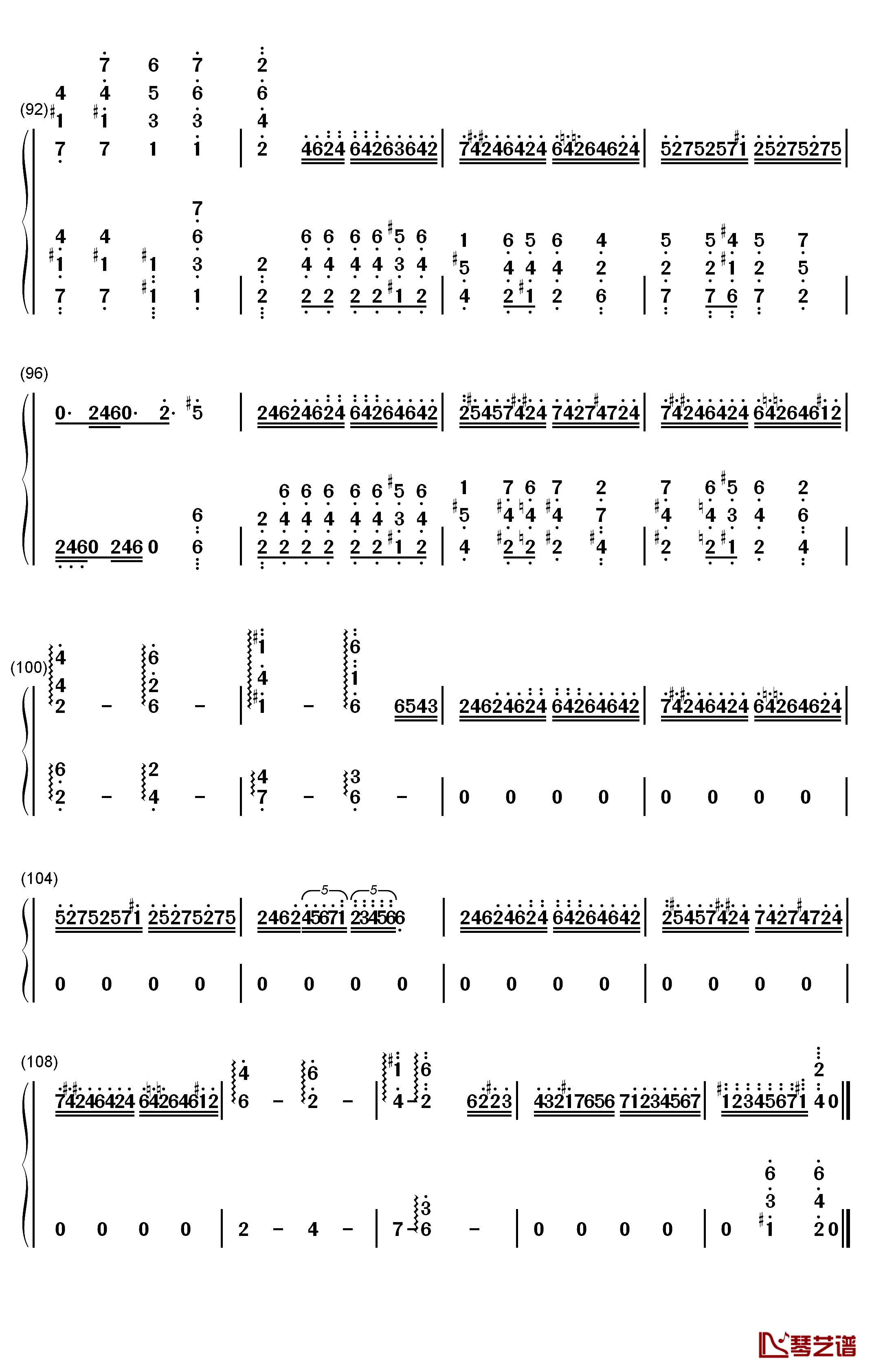 Hedwigs Theme完整版钢琴简谱-数字双手-John Williams6