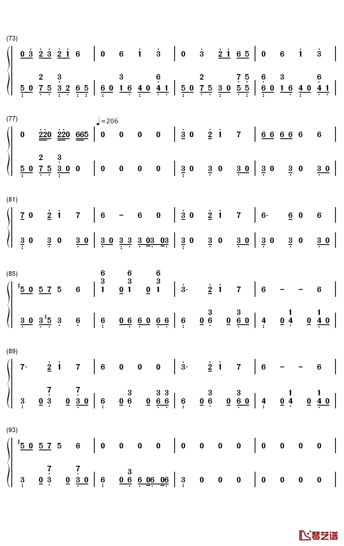 Maria钢琴简谱-数字双手-华莎 화사4