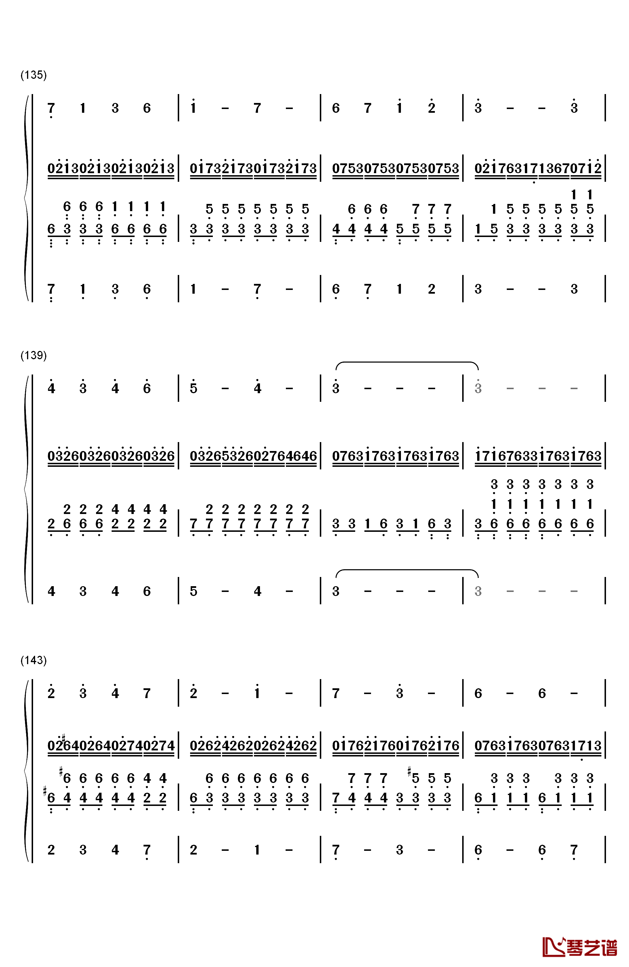 风屿钢琴简谱-数字双手-埋葬8