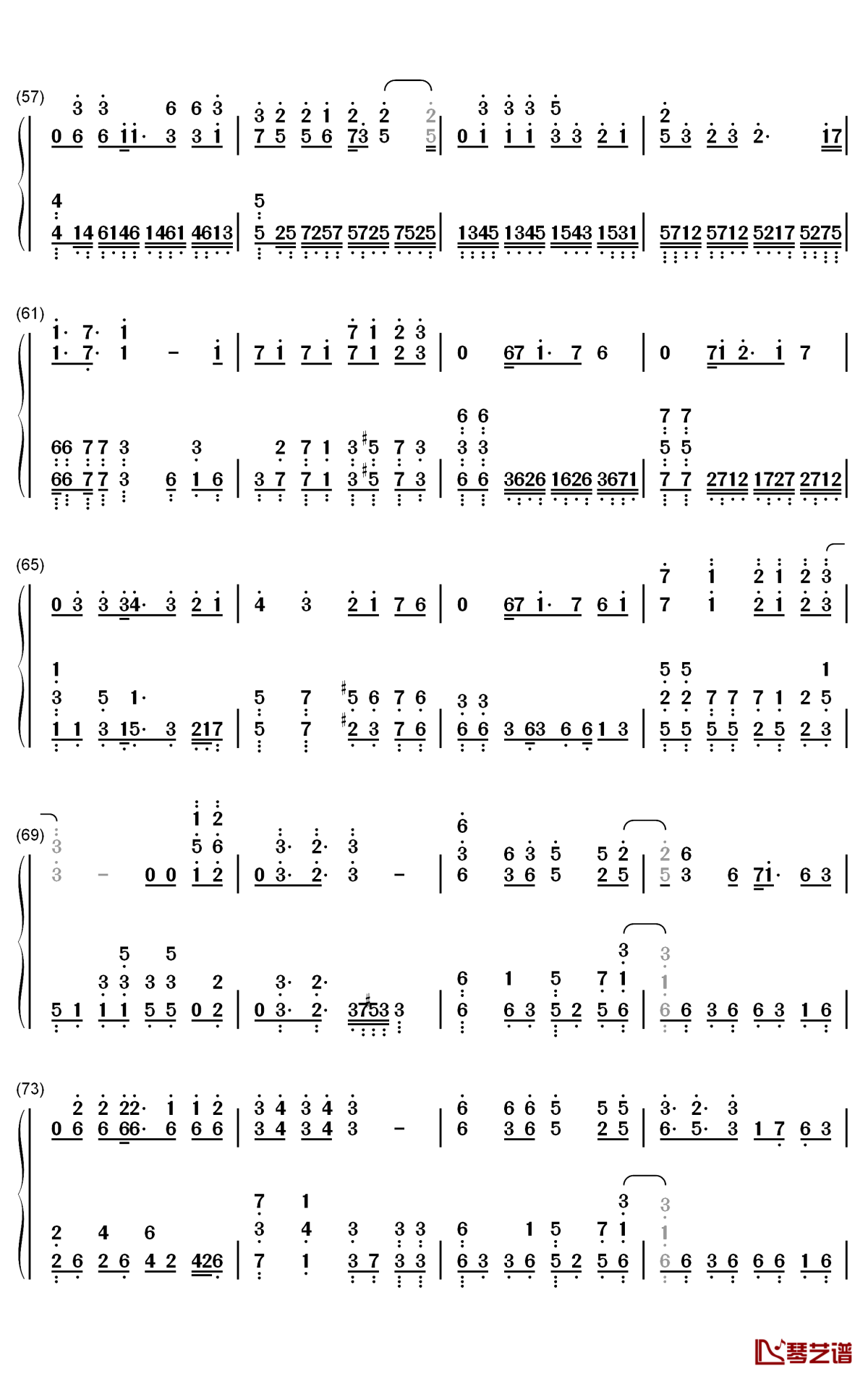 梦的光点钢琴简谱-王心凌歌曲-数字双手曲谱4