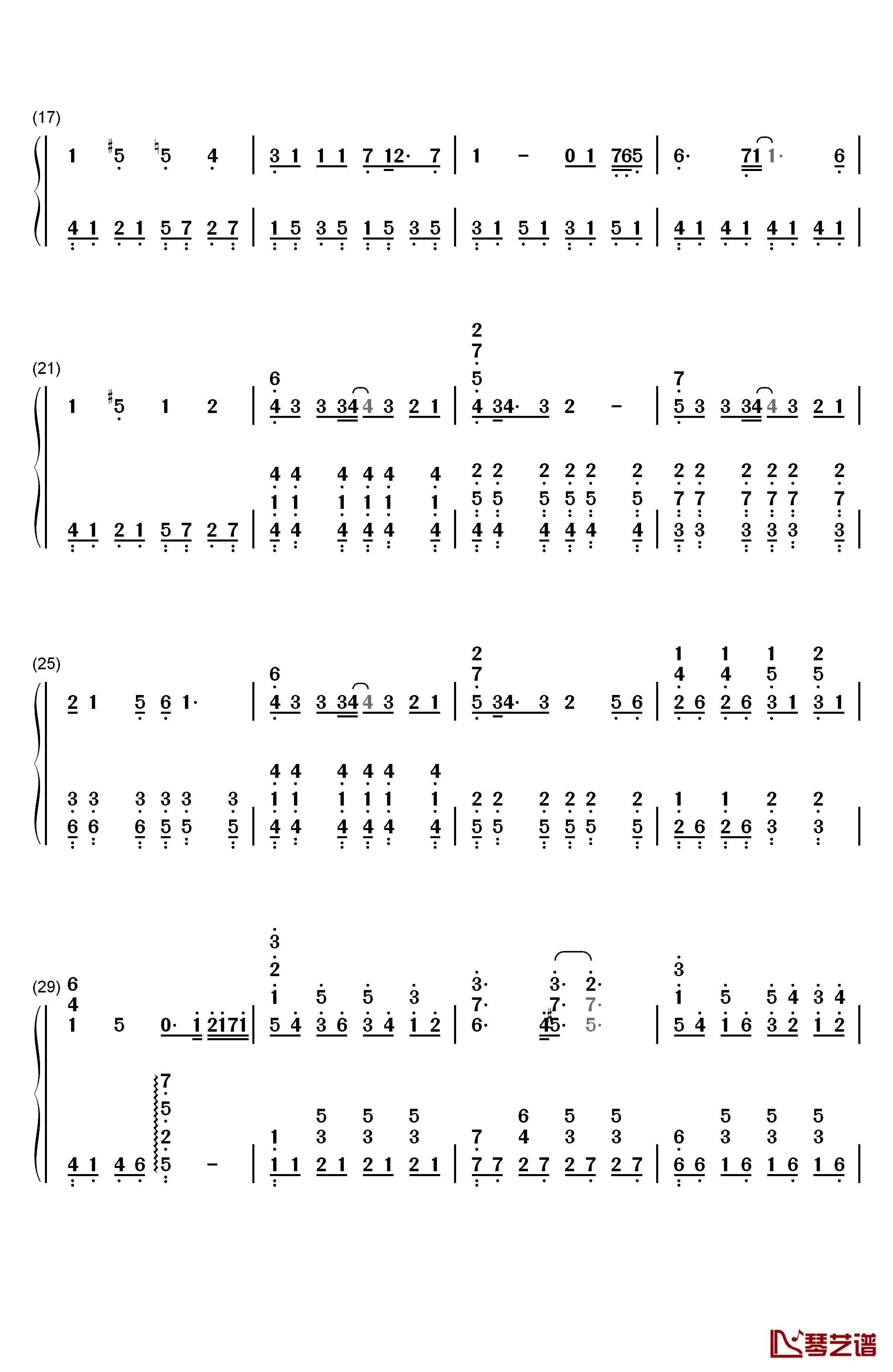 ユメセカイ钢琴简谱-数字双手-户松遥2