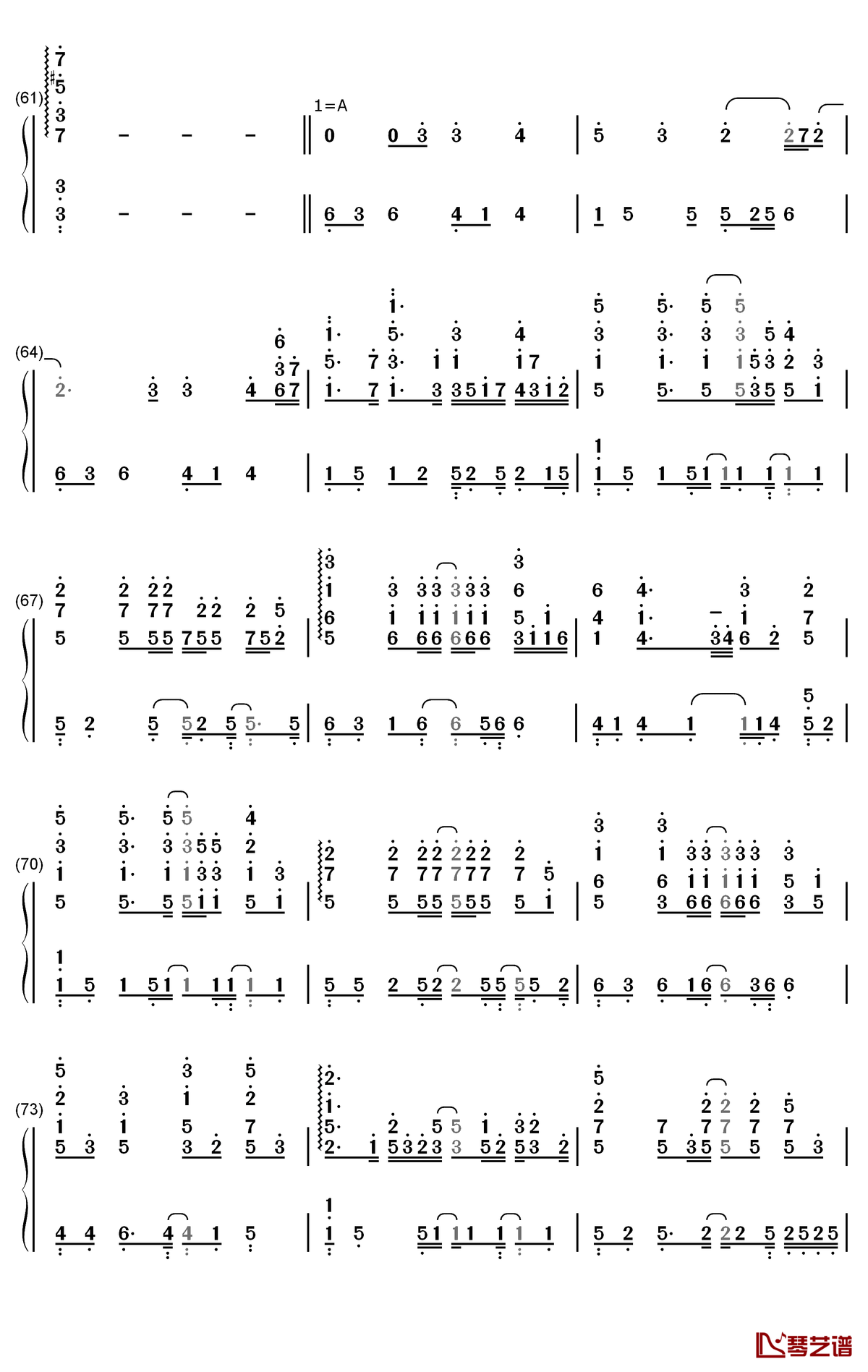 骂醒我钢琴简谱-数字双手-周汤豪5