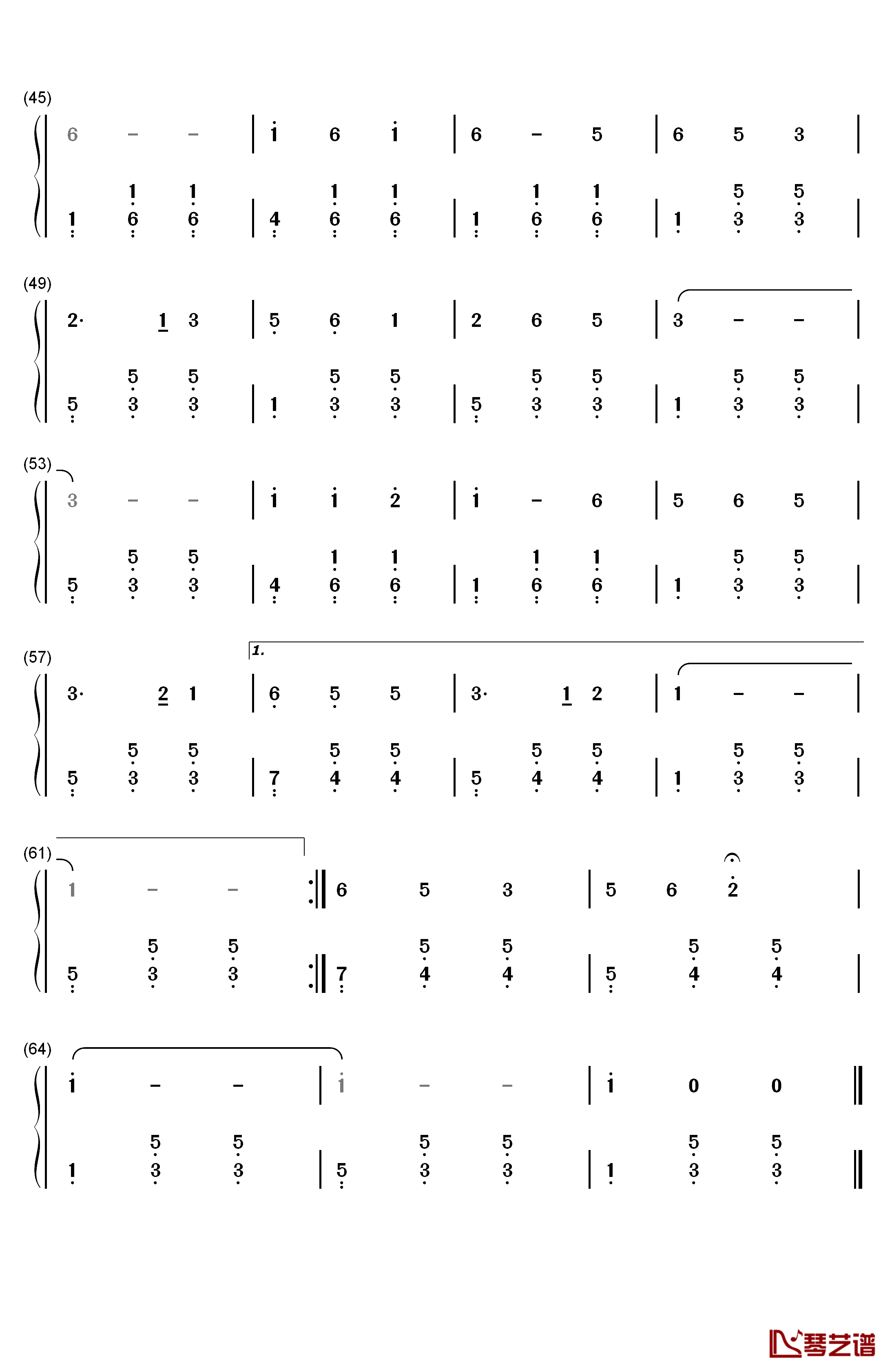 我们的生活充满阳光钢琴简谱-数字双手-于淑珍3