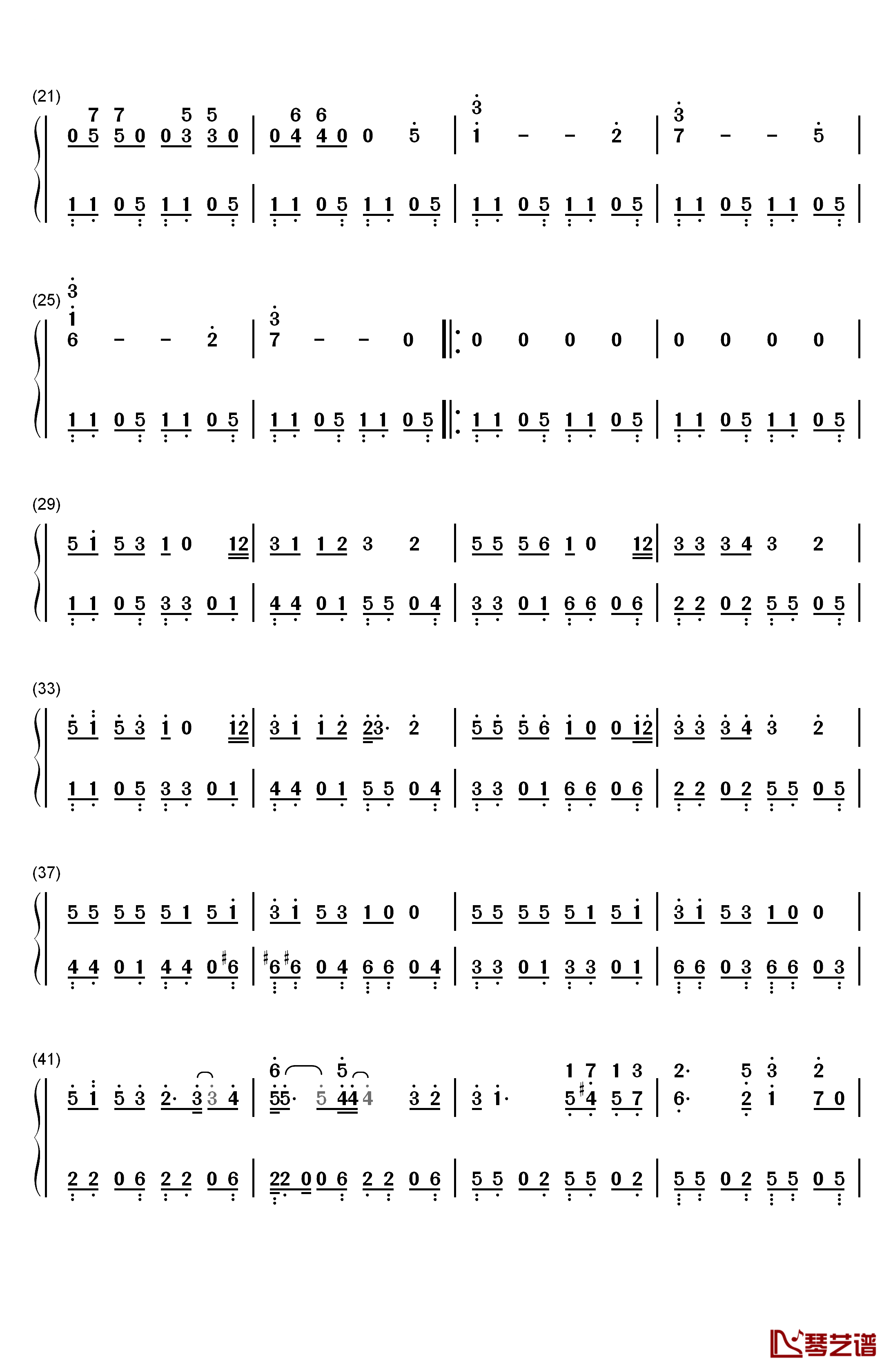 Outset Island钢琴简谱-数字双手-永田権太2