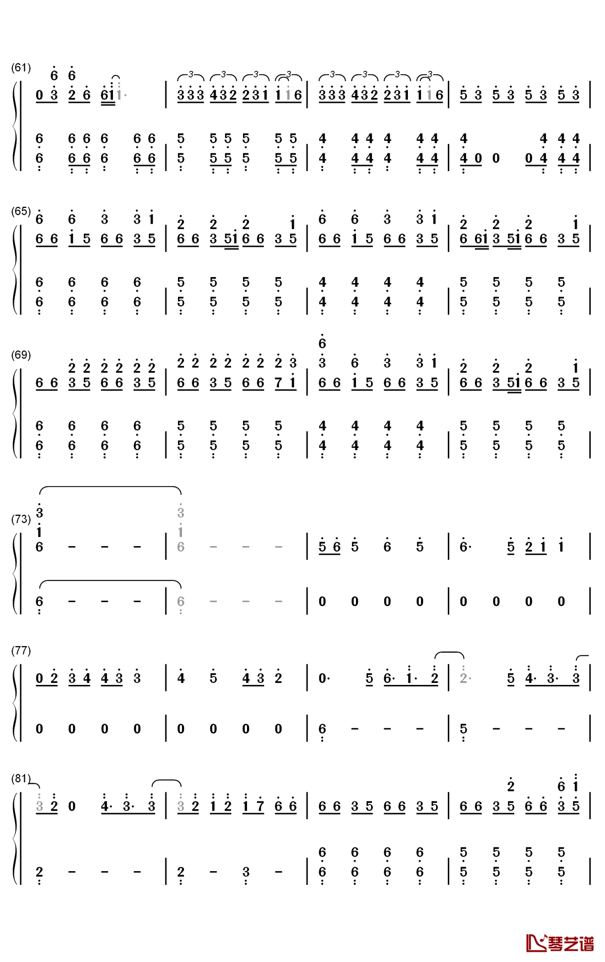 ON简谱-防弹少年团歌曲-数字双手曲谱4