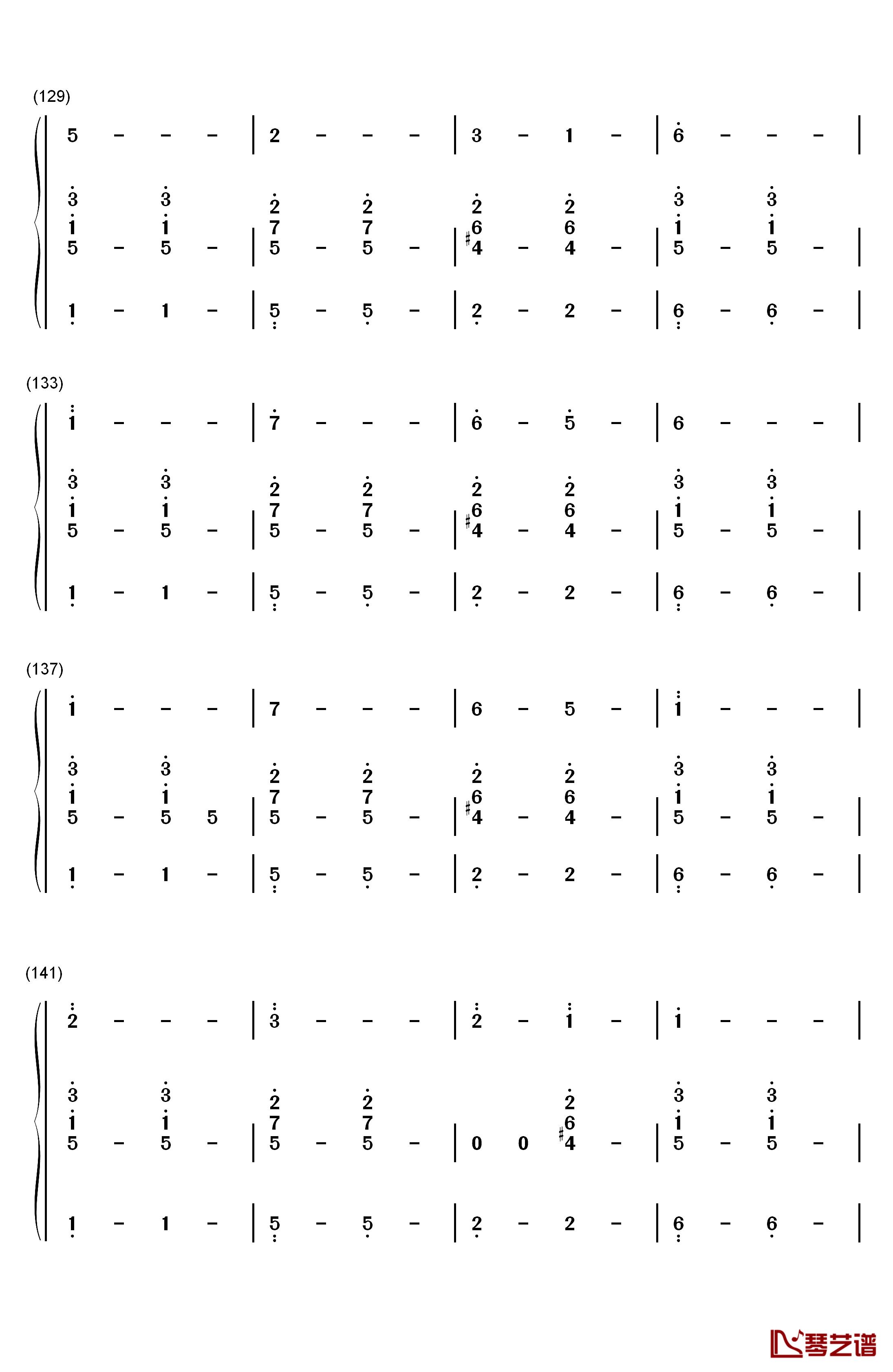 异类钢琴简谱-数字双手-华晨宇9