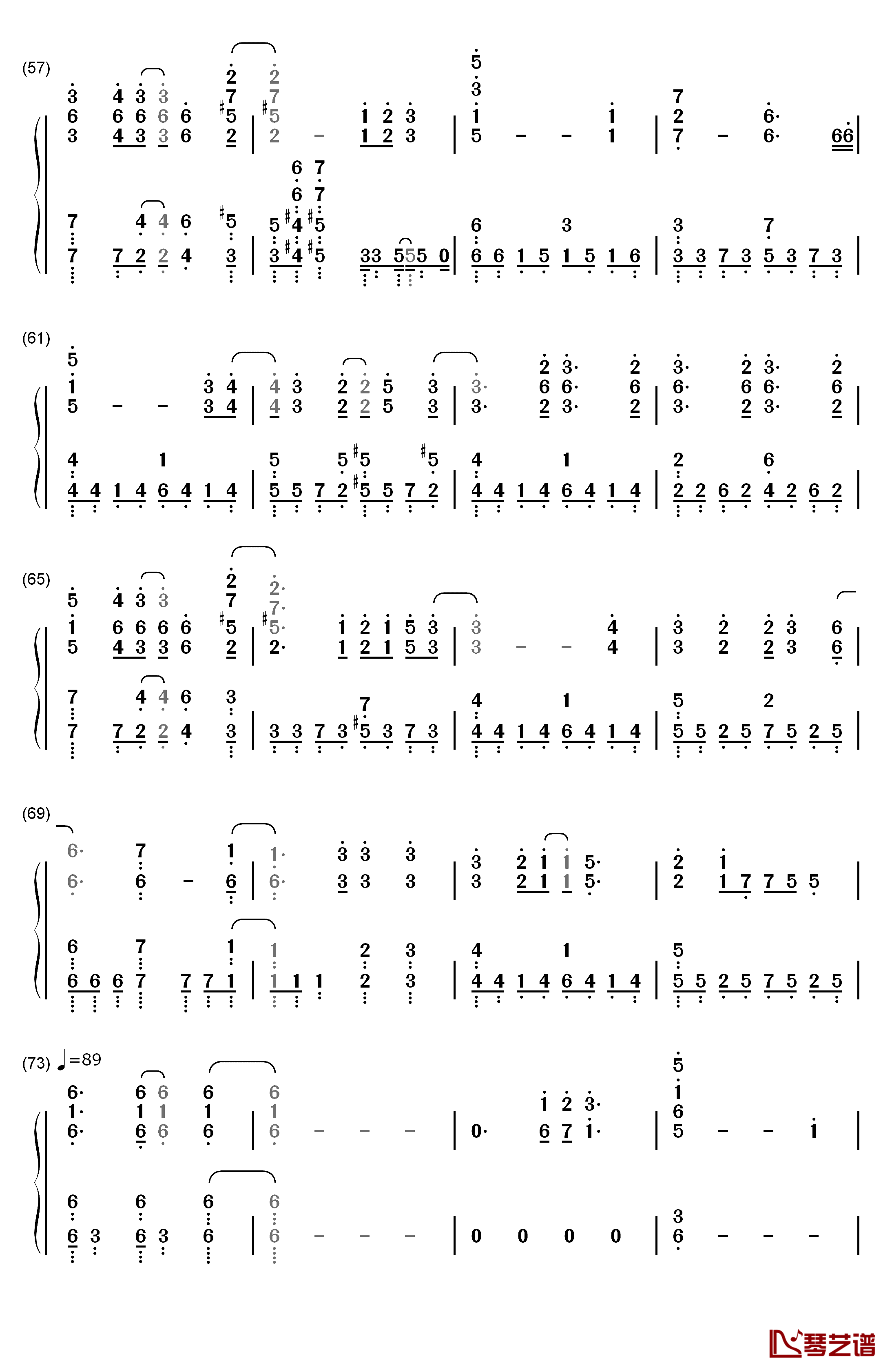 crossing field钢琴简谱-数字双手-LiSA4