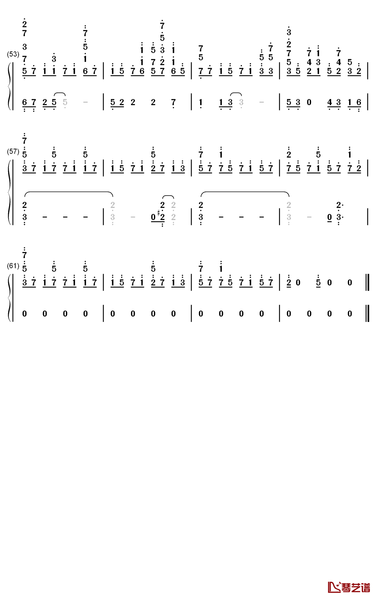 鏡面の波钢琴简谱-数字双手-YURiKA4